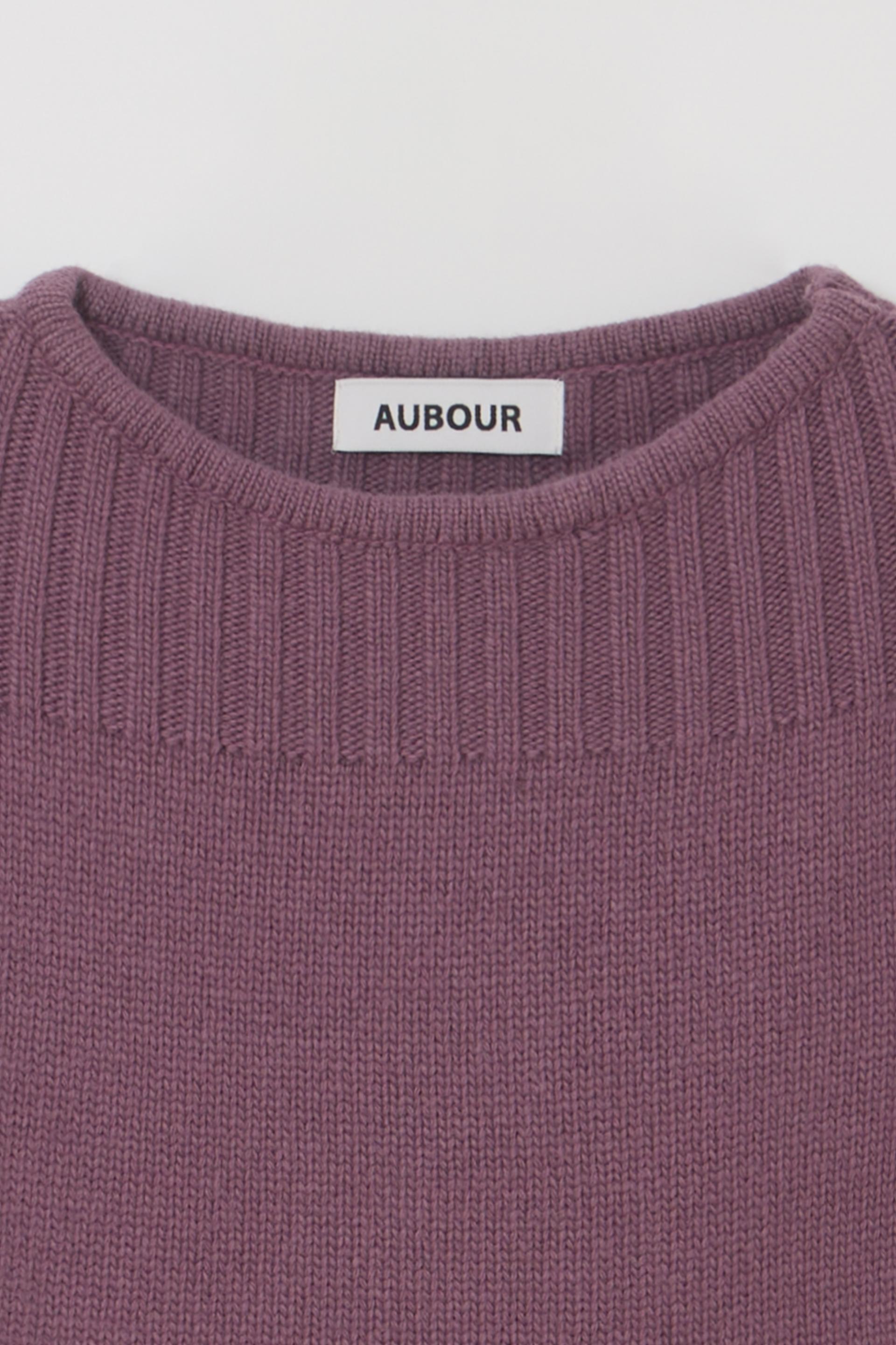 [3차 재입고] boat-neck half knit (mauve)