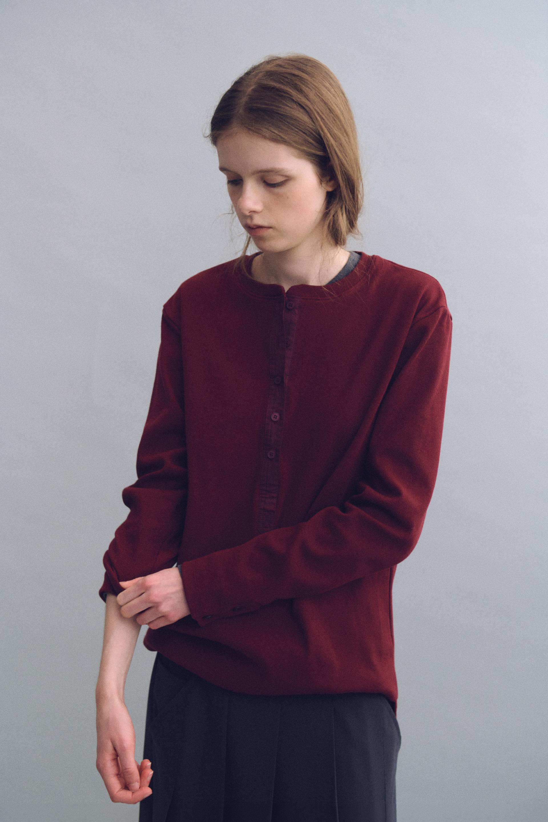 alter deep henley t-shirt (wine)