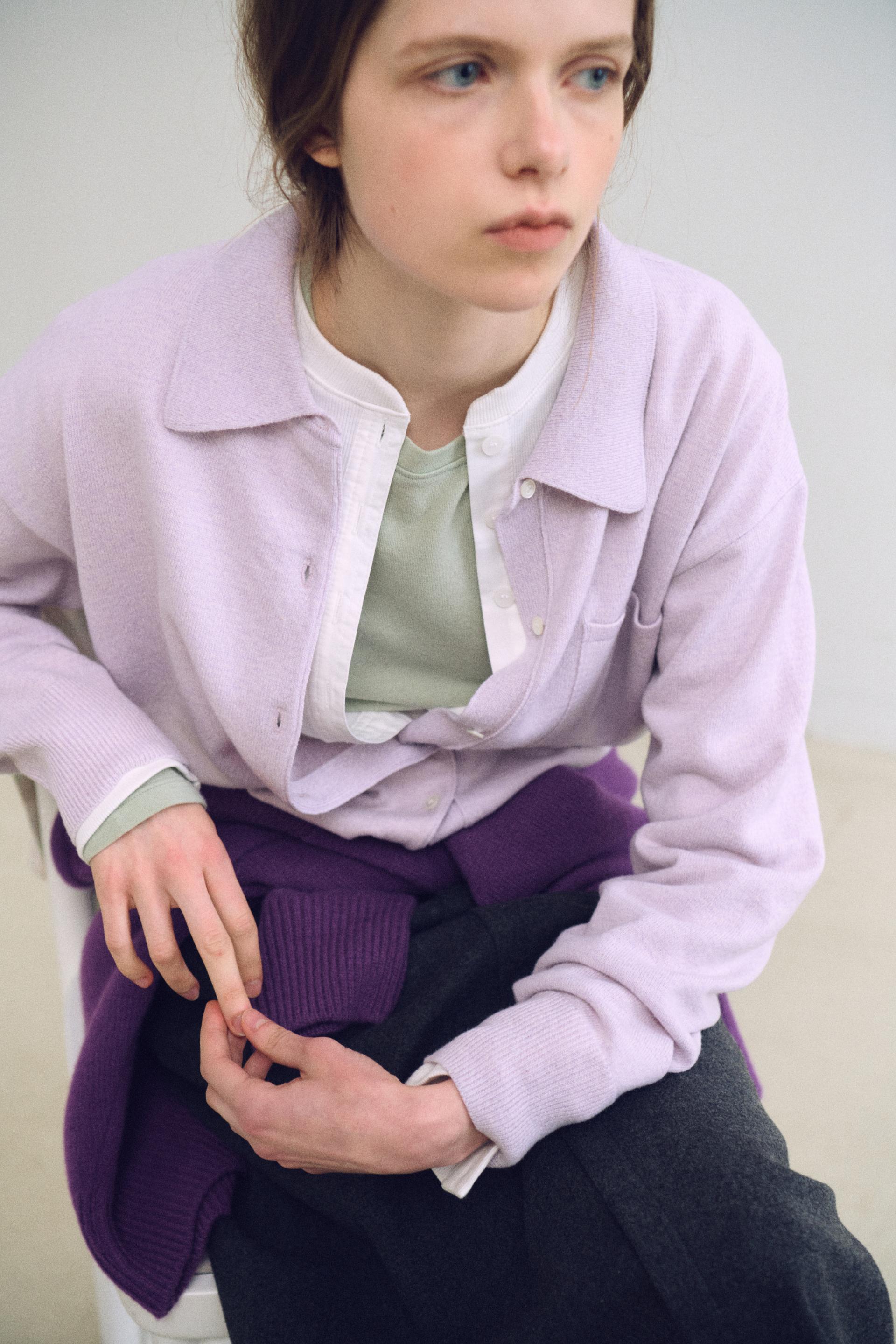 shirts pocket knit (soft pink)