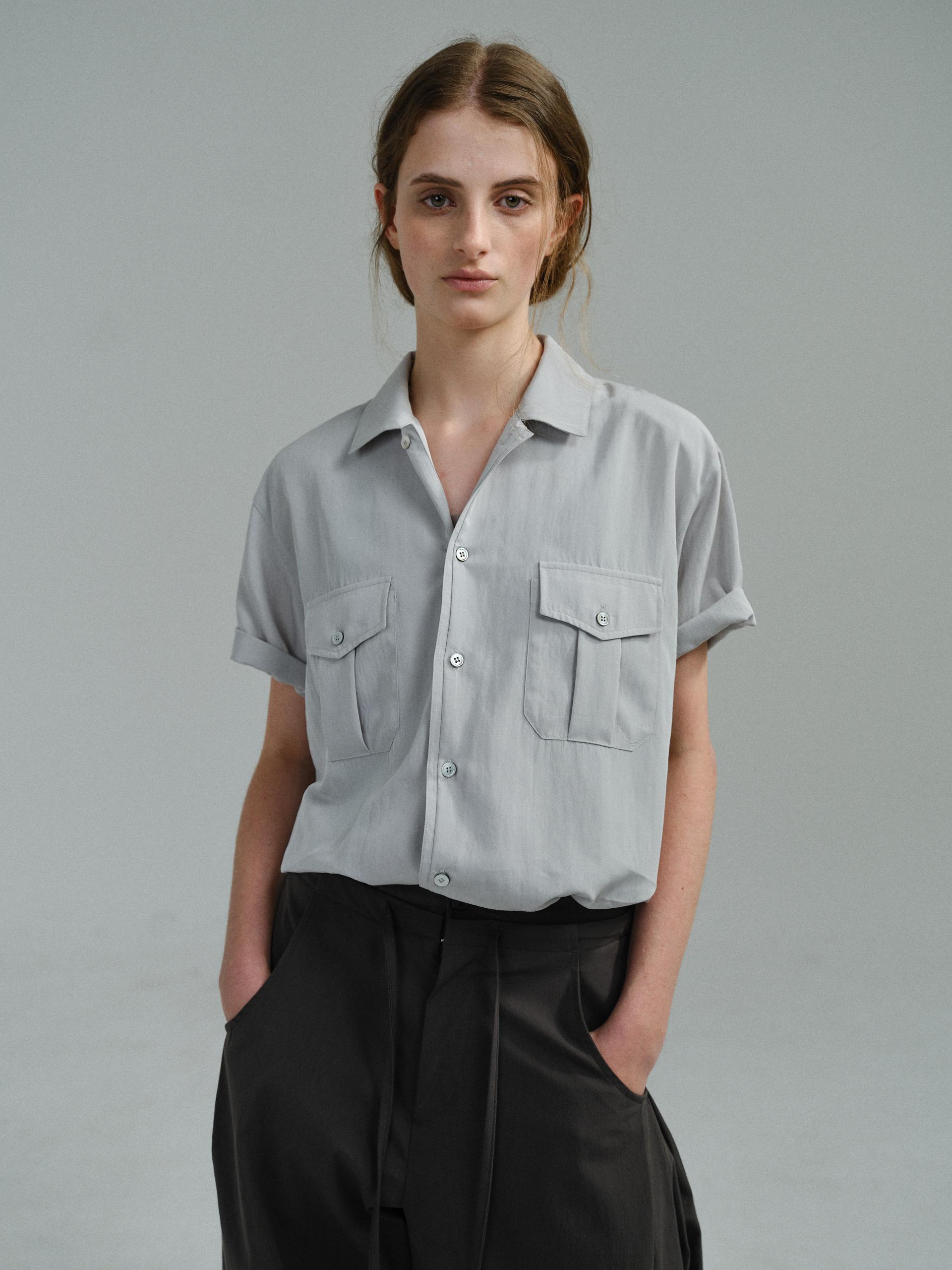 wrinkled lapel shirts (dusty sky)