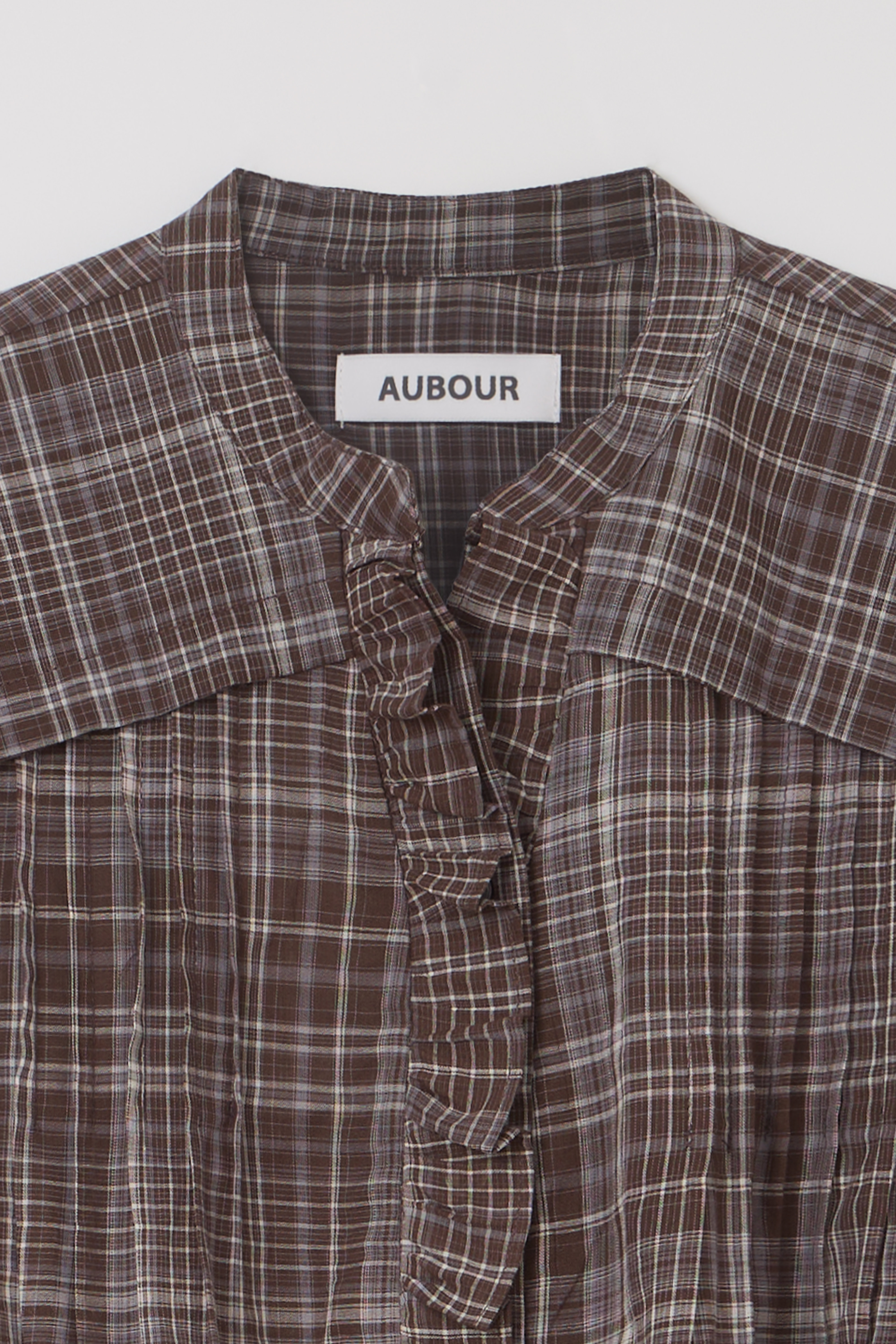[2차 재입고] lace cap blouse (brown check)