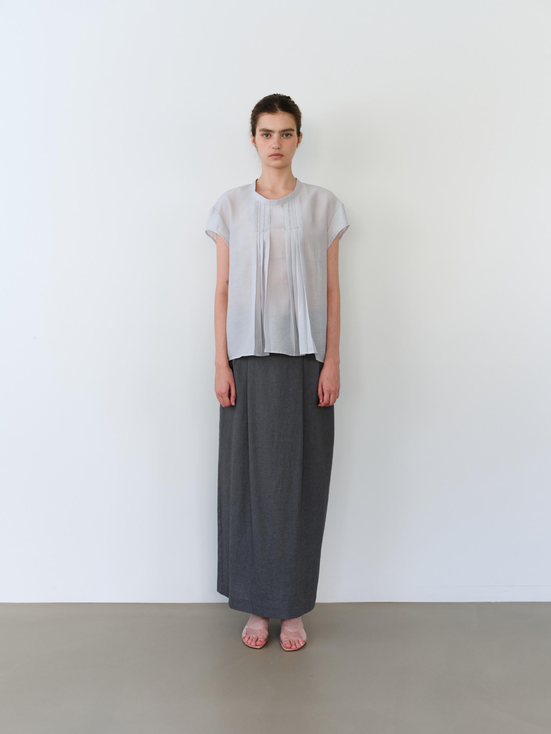 [4차 재입고] veil pleats blouse (mist)