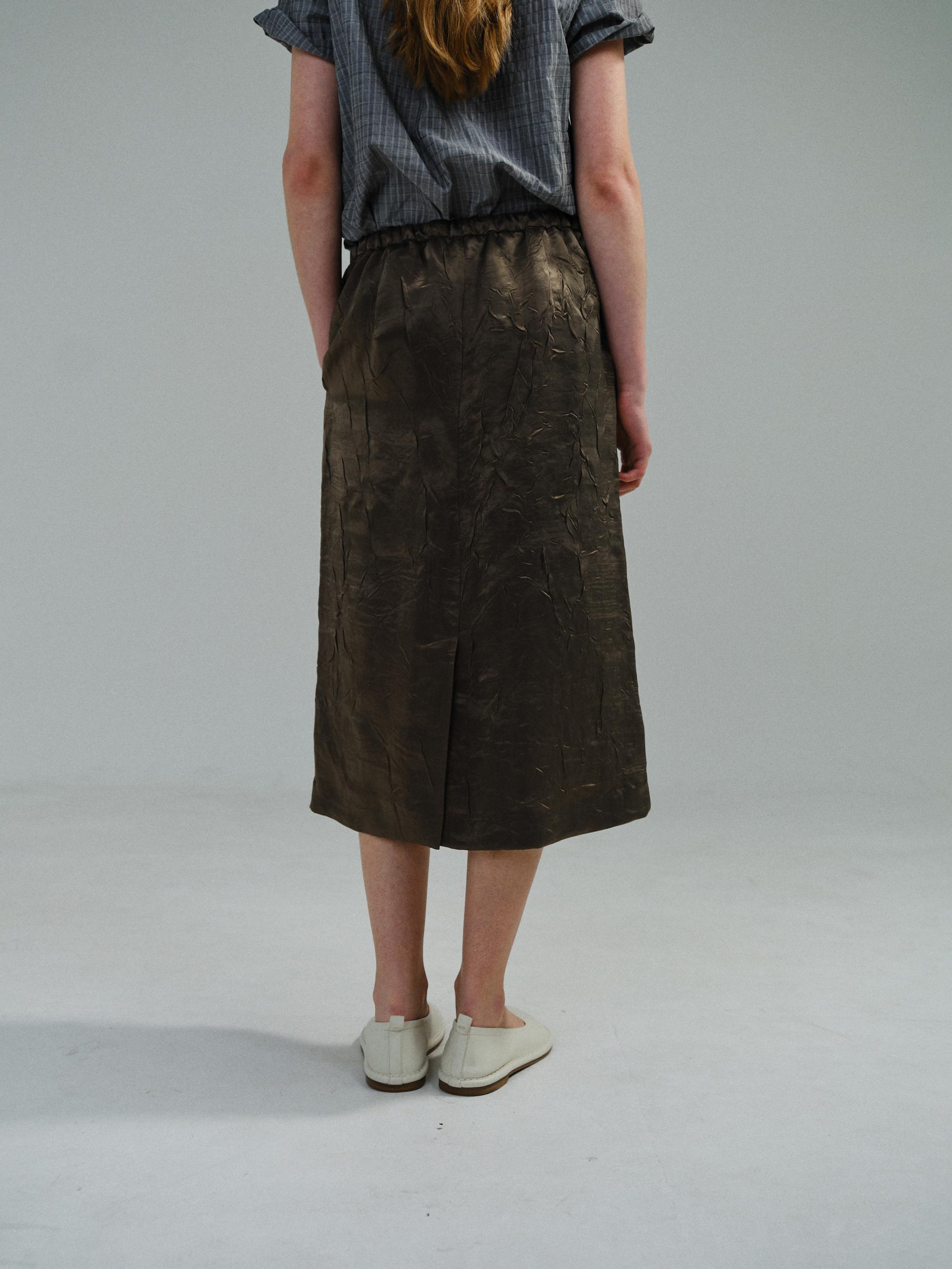 putty satin skirt (brown)