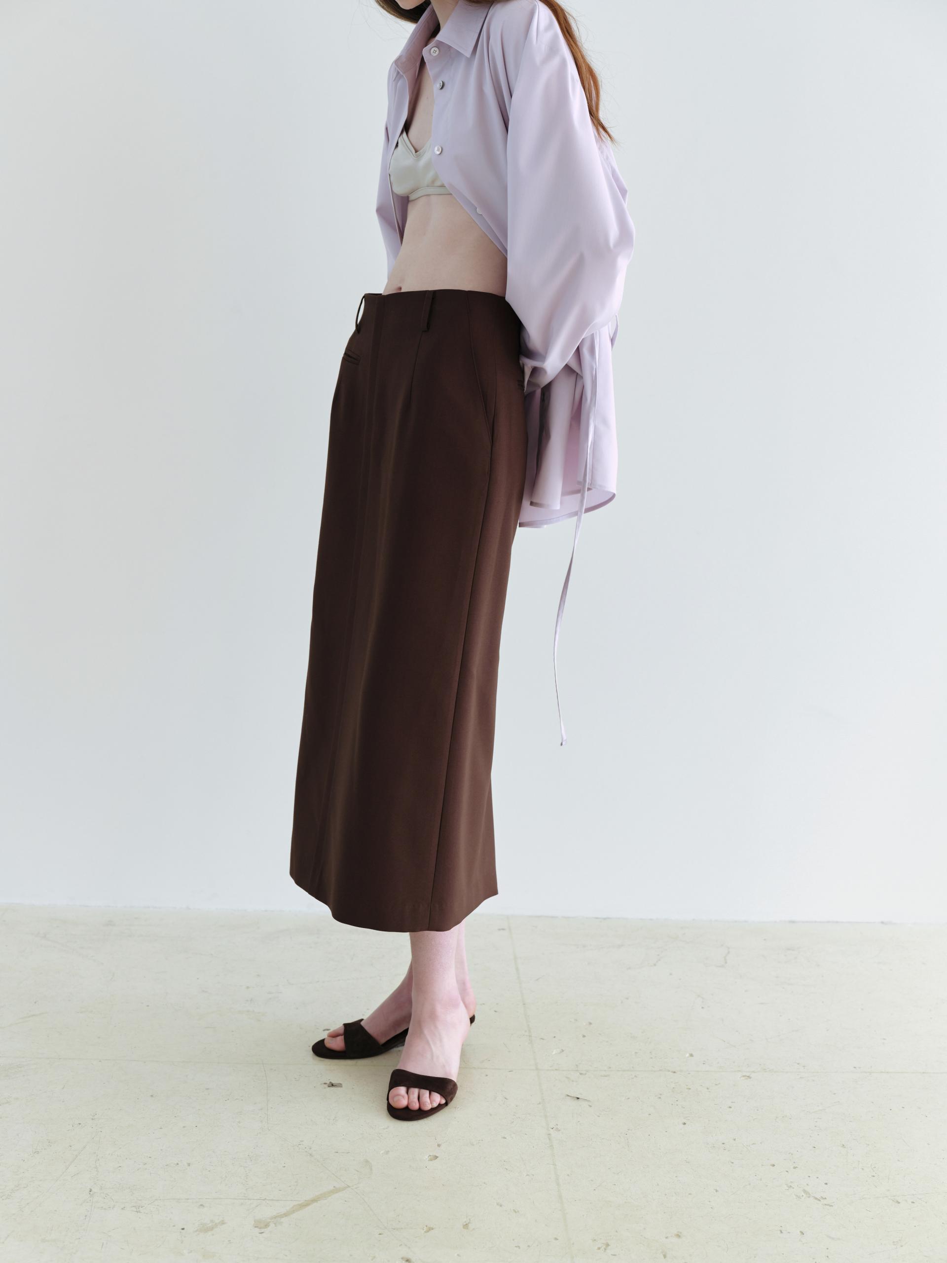 [17차 재입고] lip pencil skirt (brown)