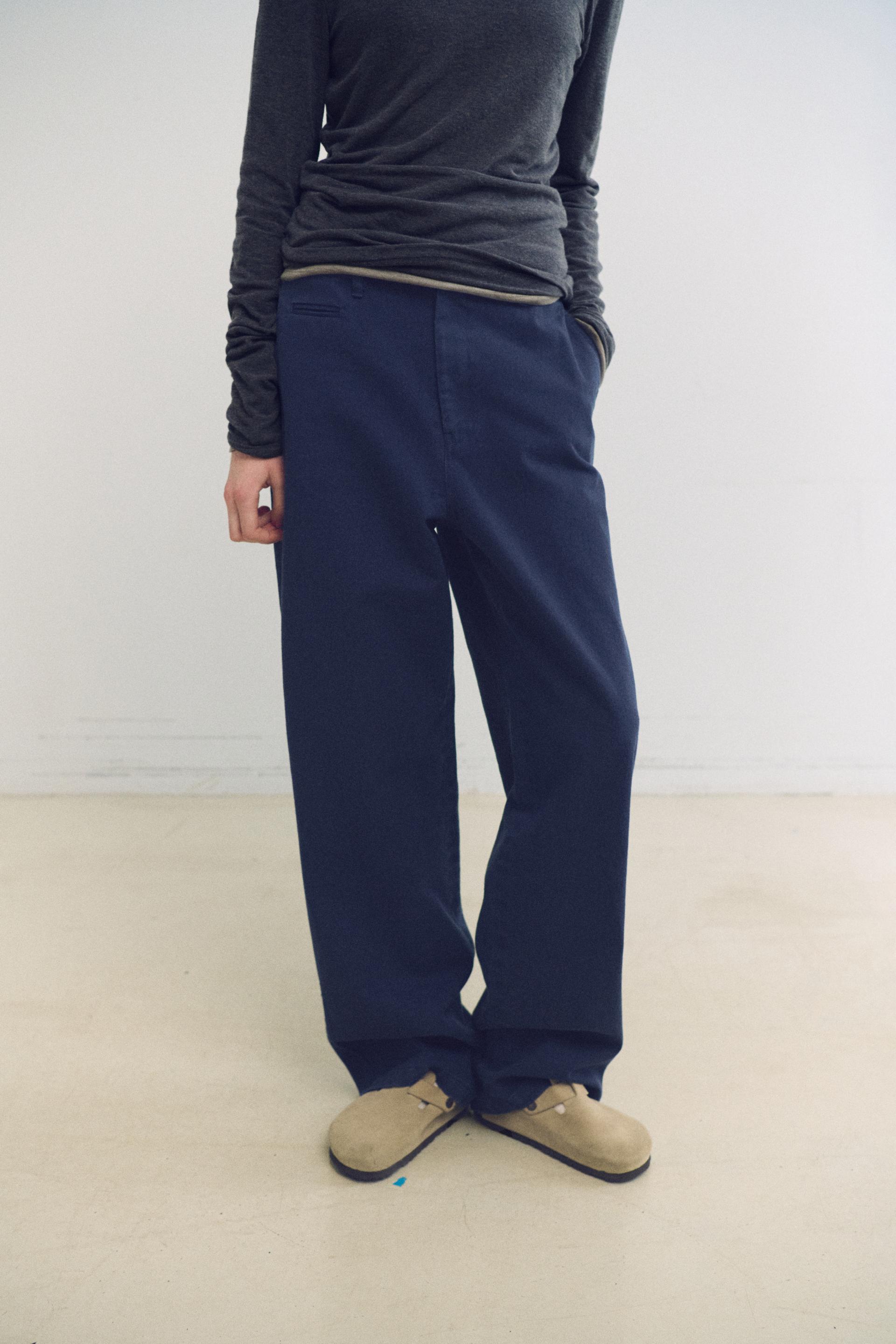 washed buckle pants (vintage blue)