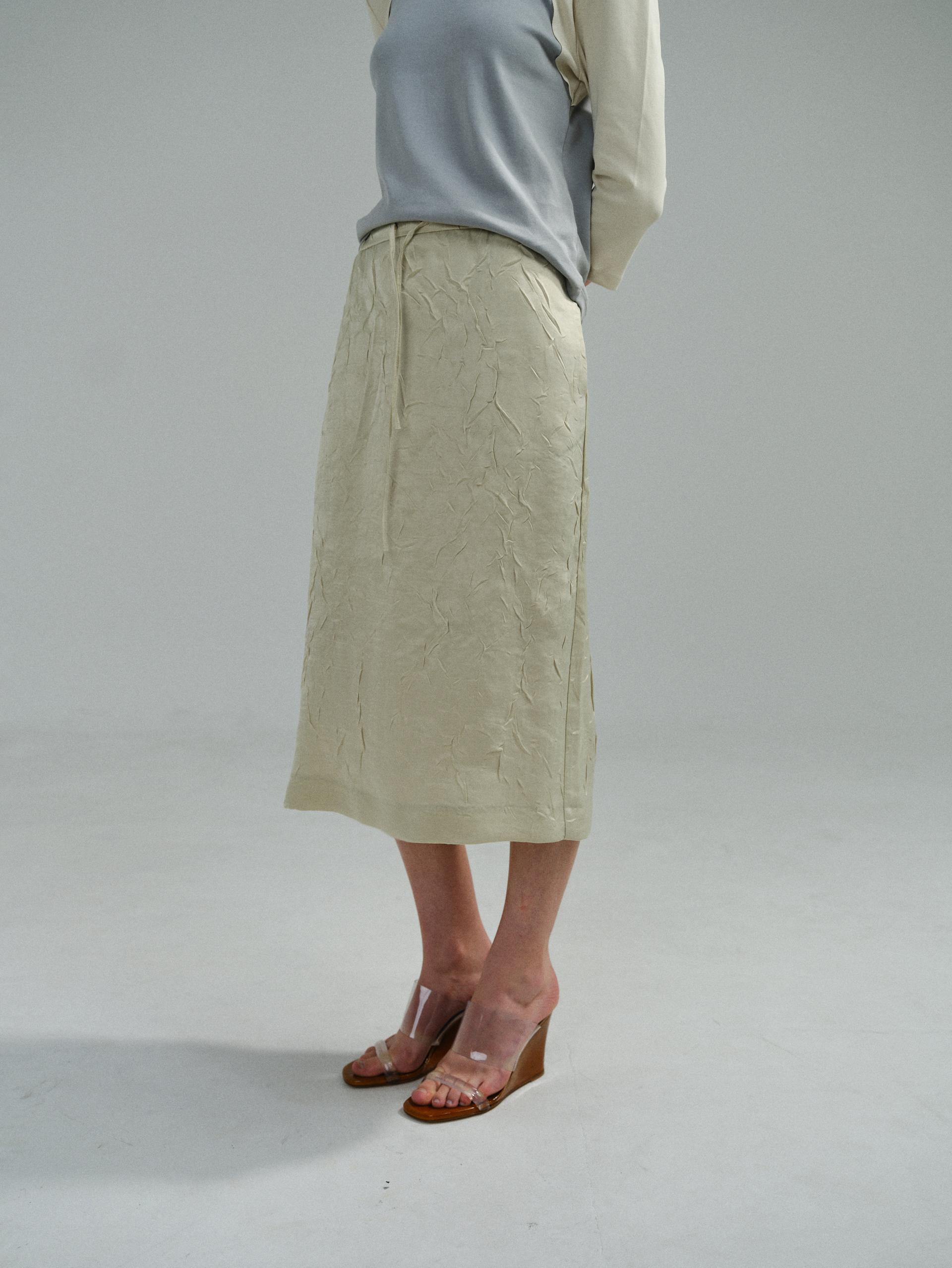 putty satin skirt (citron yellow)