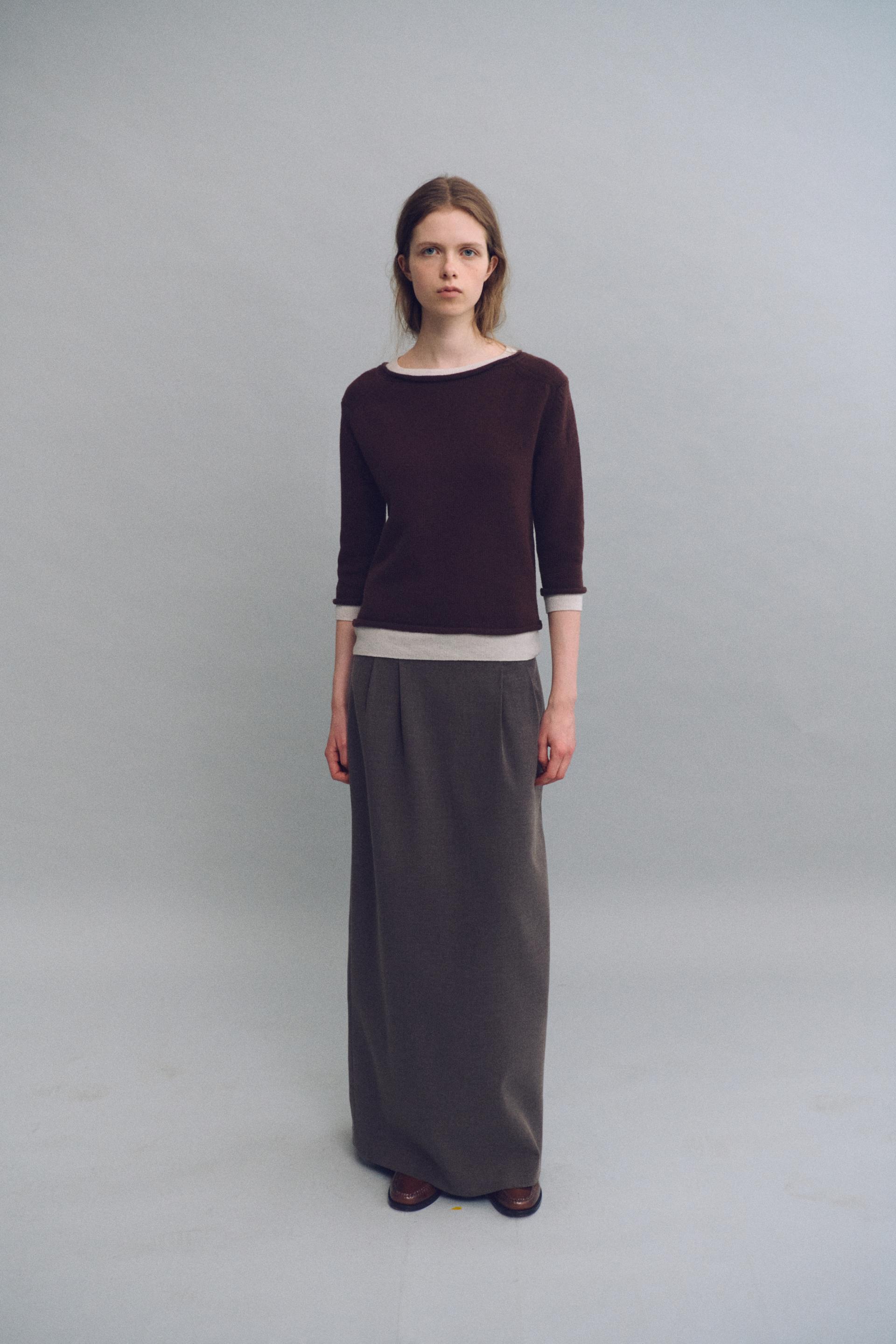 layered roll knit (brown)