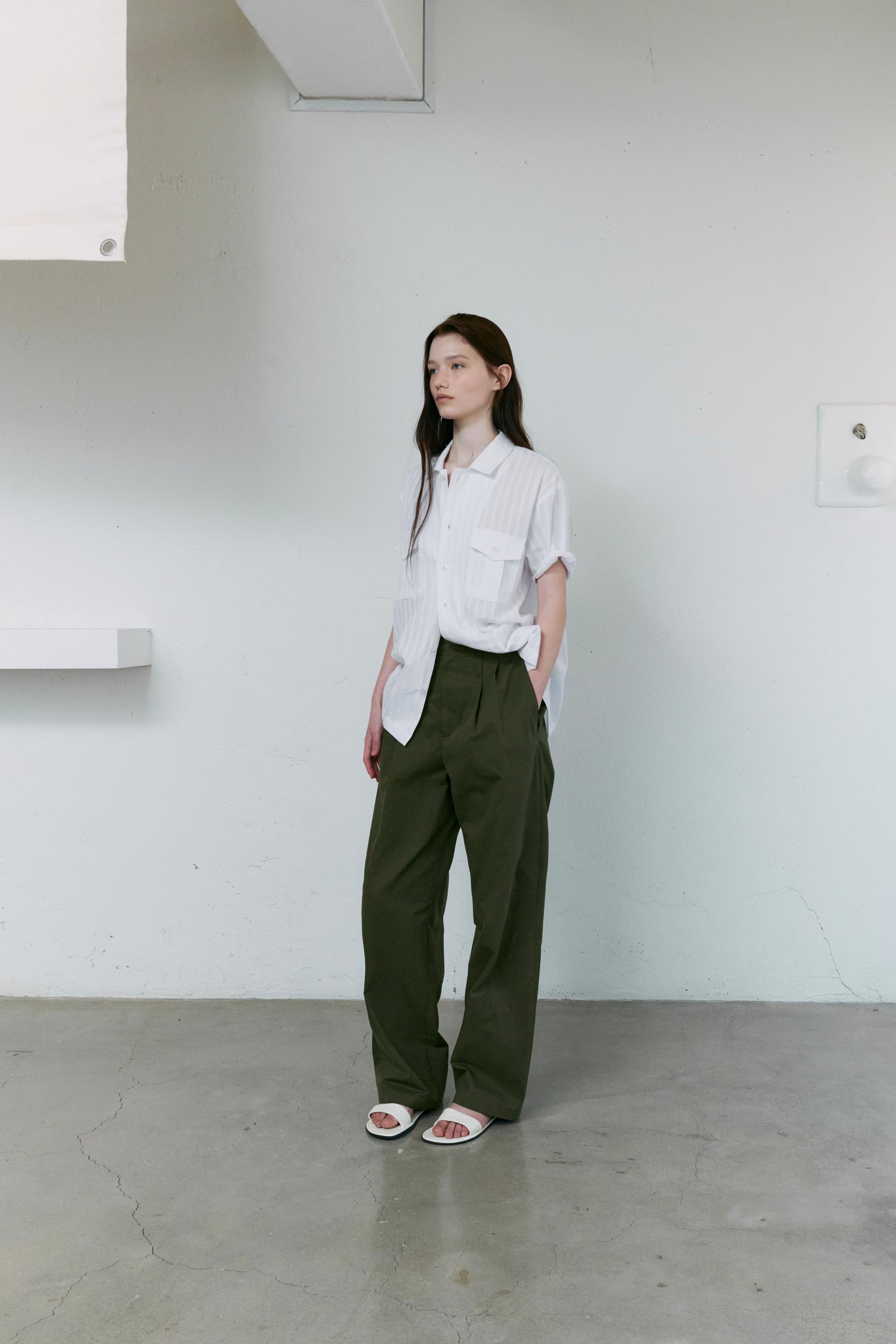 [10차 재입고] wrinkled lapel shirts (white stripe)