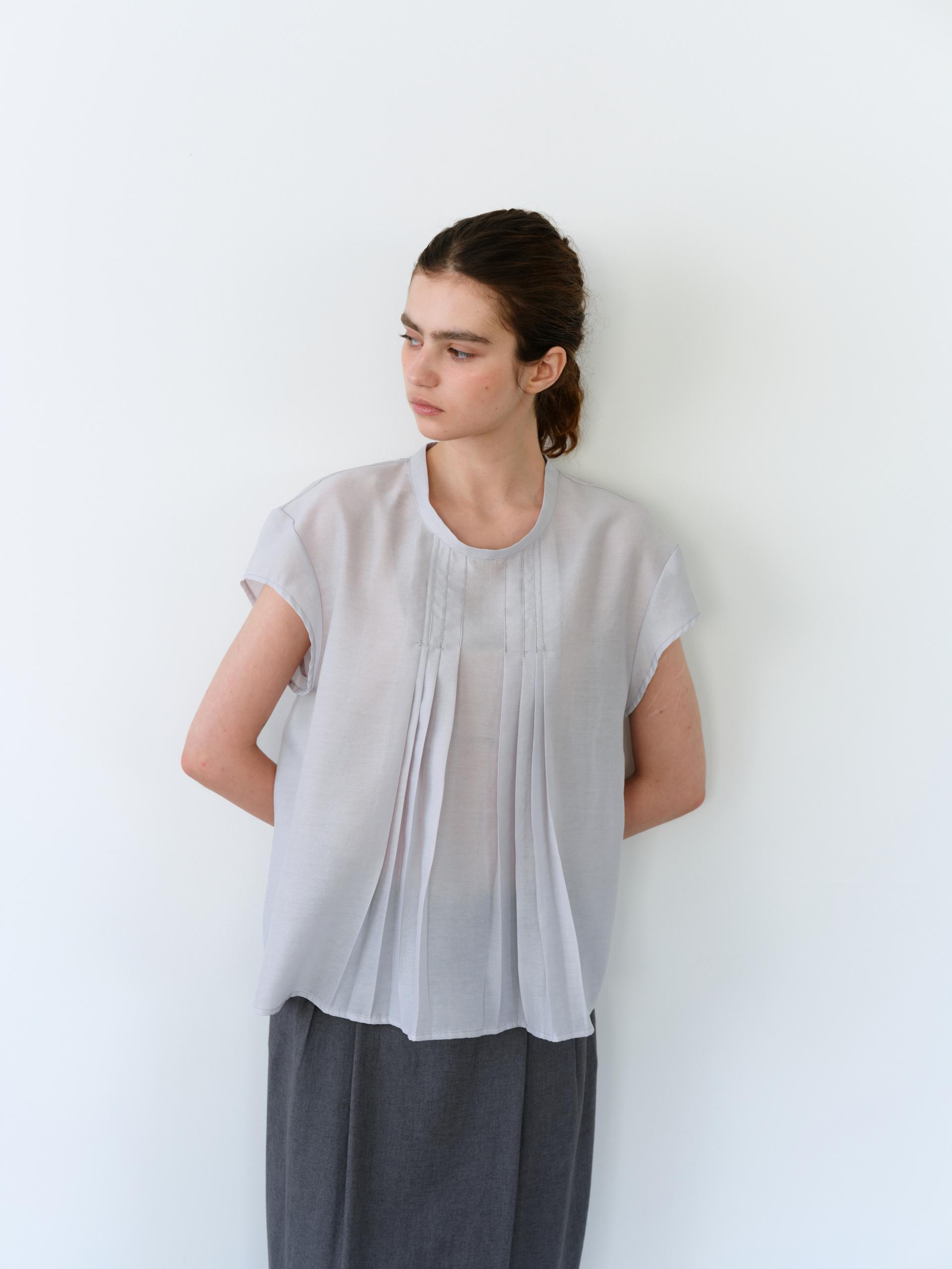 [4차 재입고] veil pleats blouse (mist)