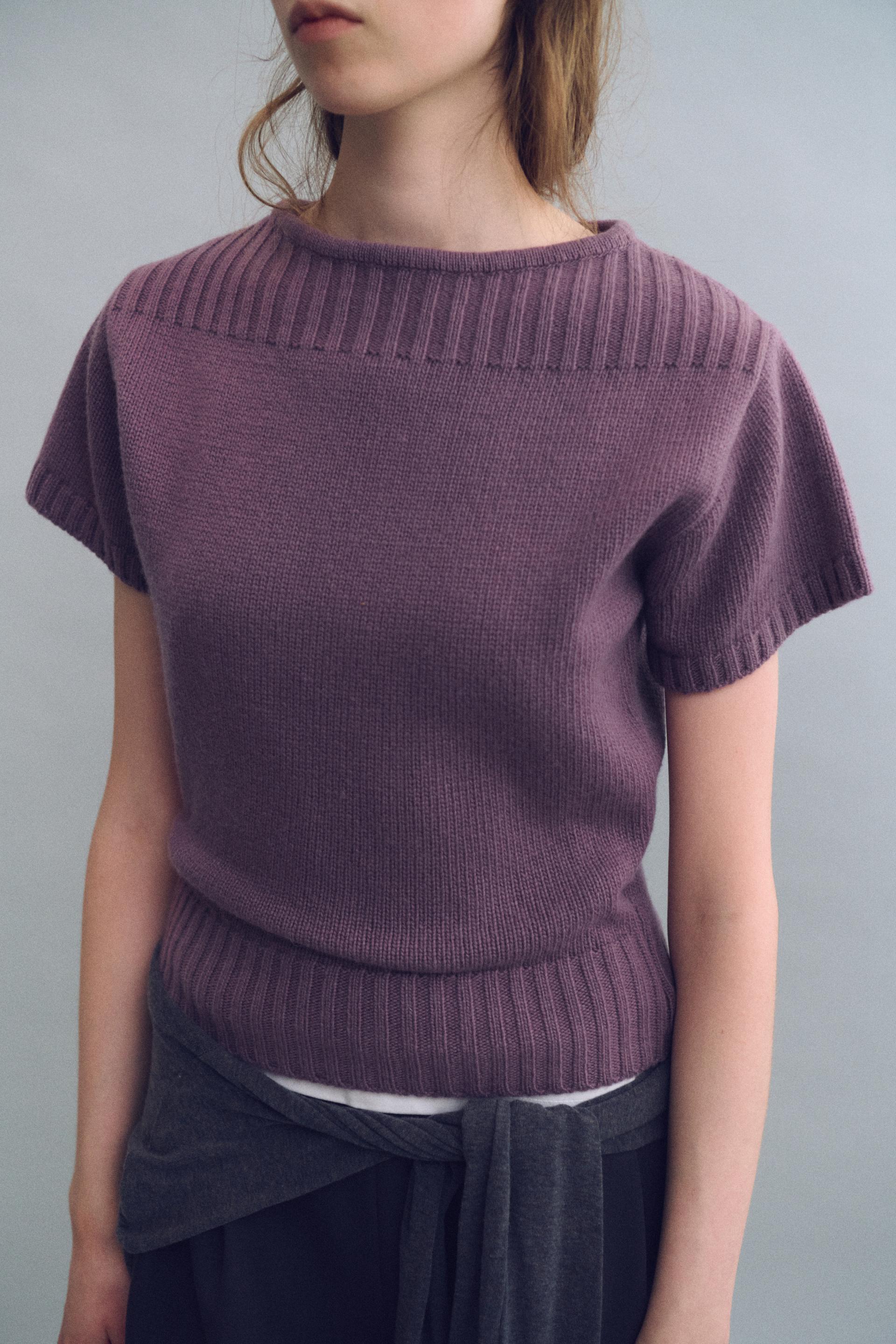 boat-neck half knit (mauve)