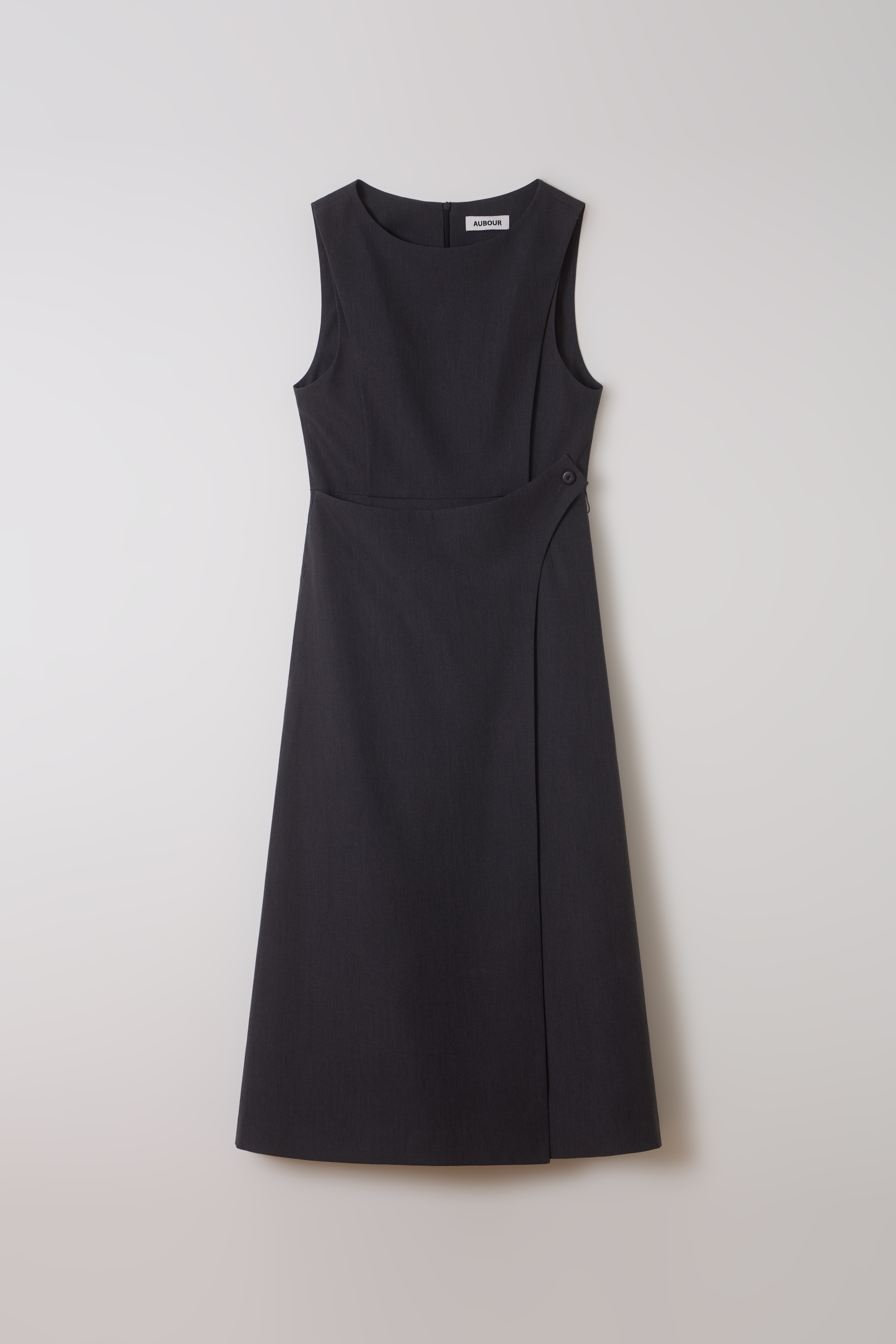 wrap button dress (grey)