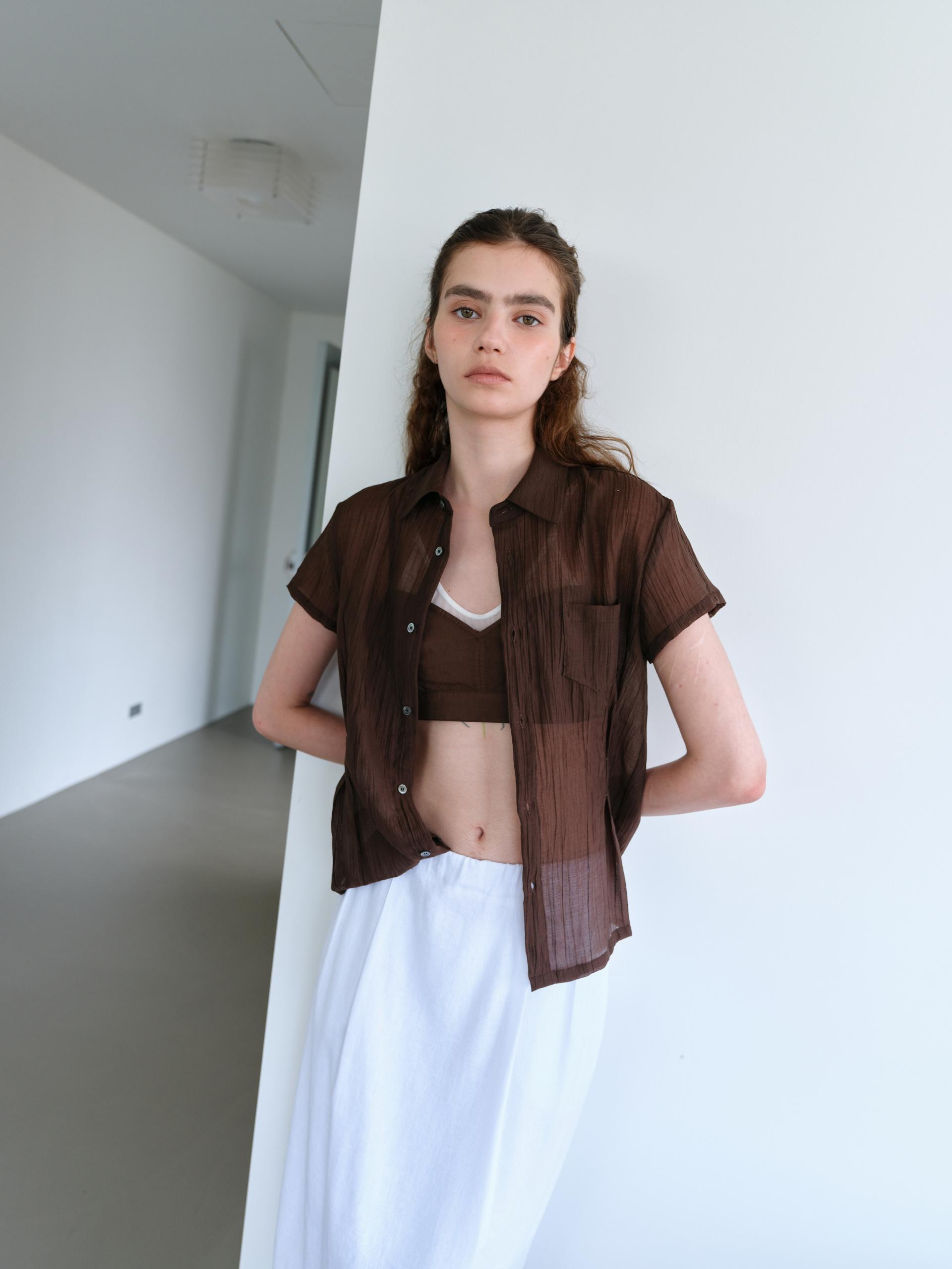 ripple half shirts (brown)