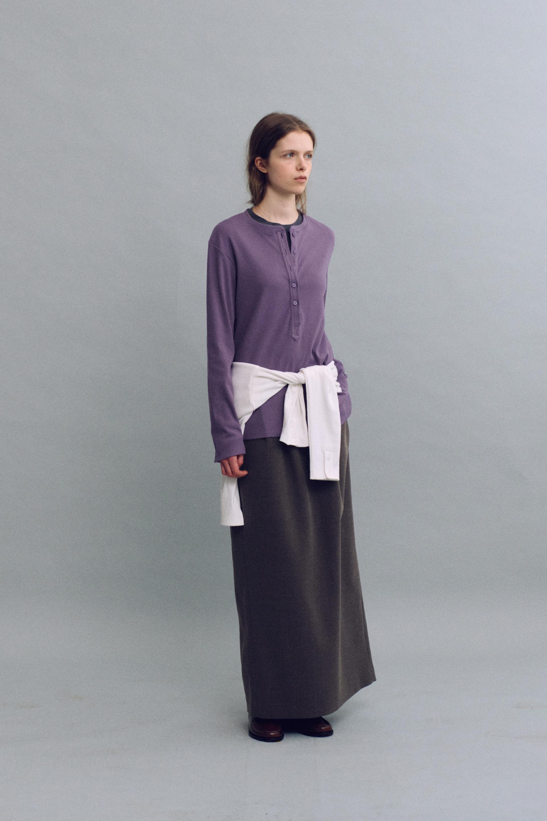 alter deep henley t-shirt (mauve purple)