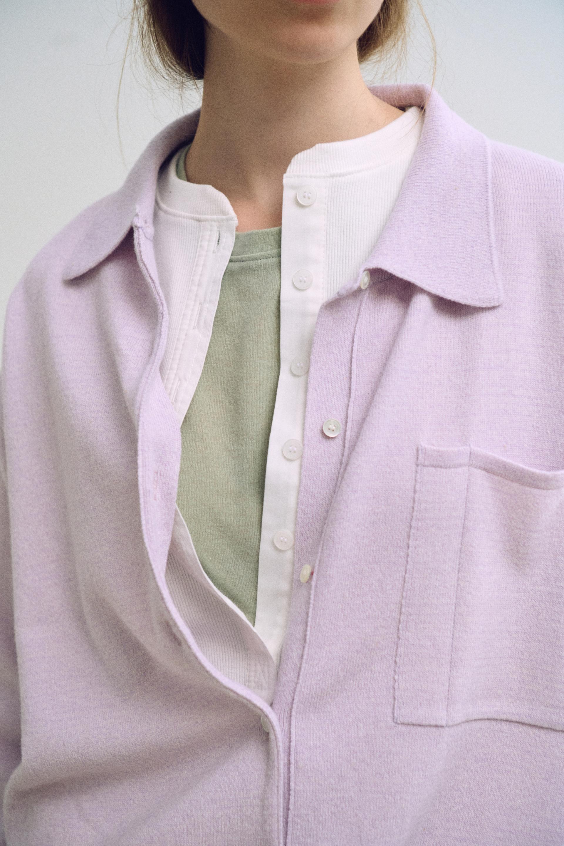 shirts pocket knit (soft pink)