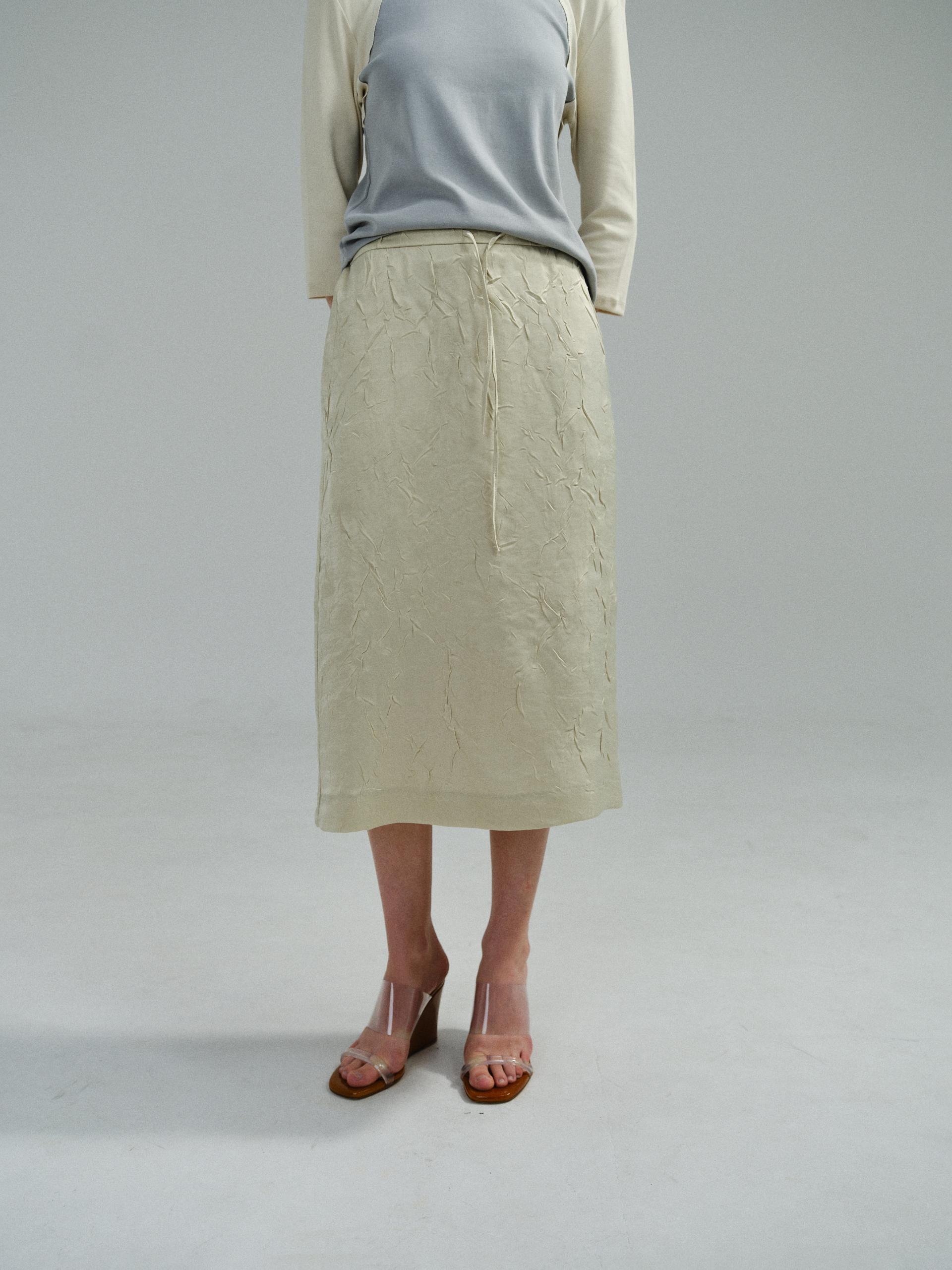 putty satin skirt (citron yellow)