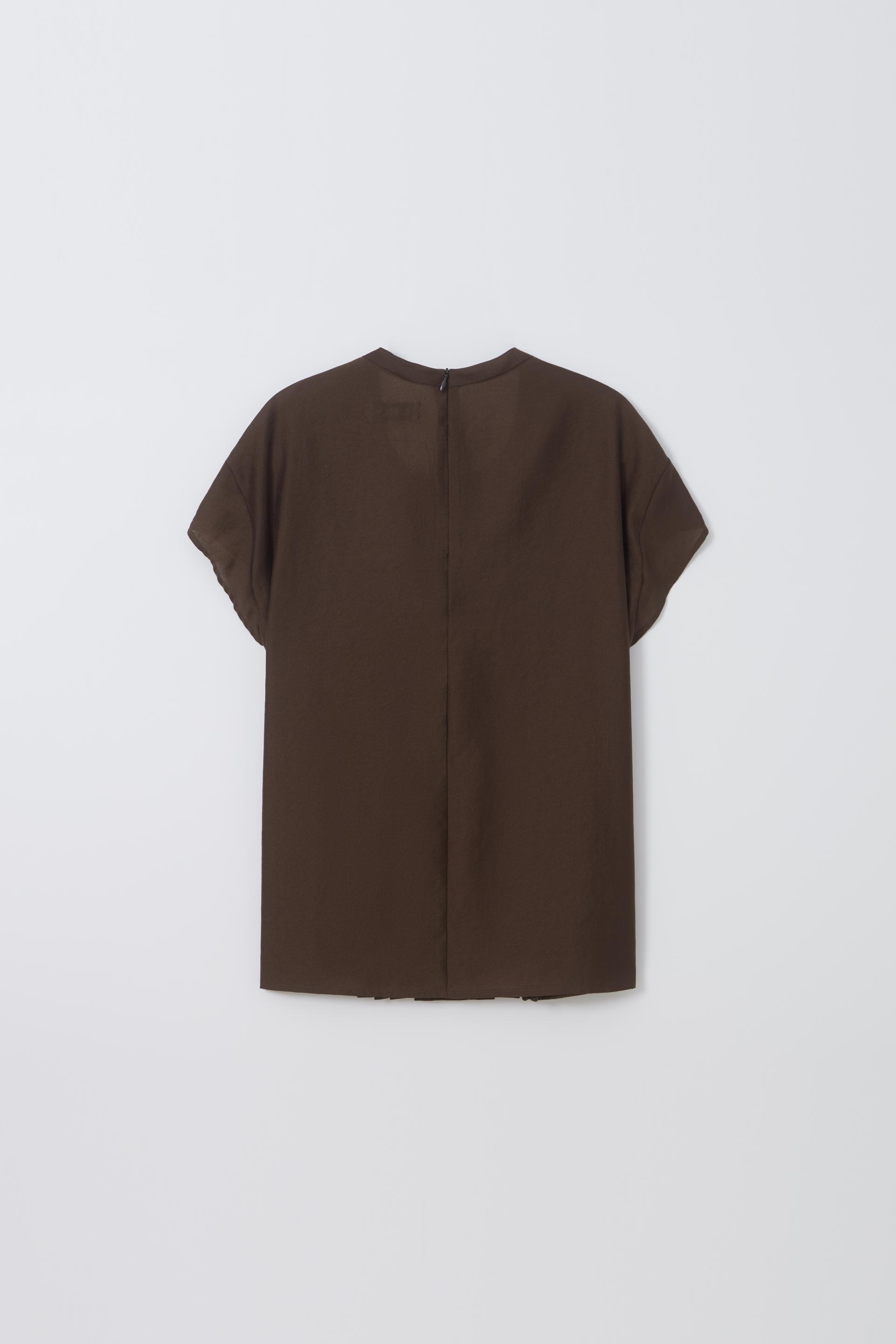 veil pleats blouse (brown)