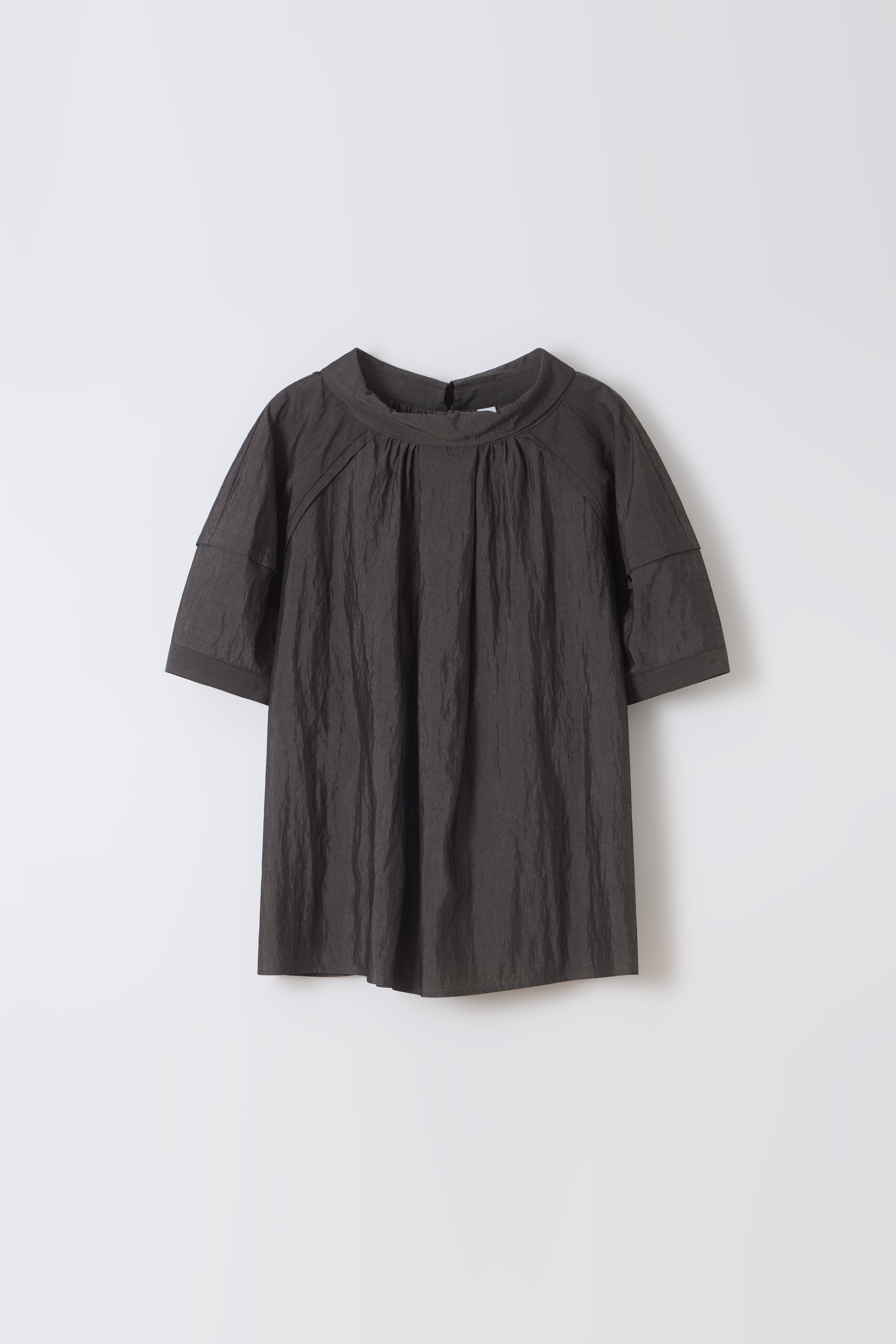 [2차 재입고] arc half blouse (charcoal brown)