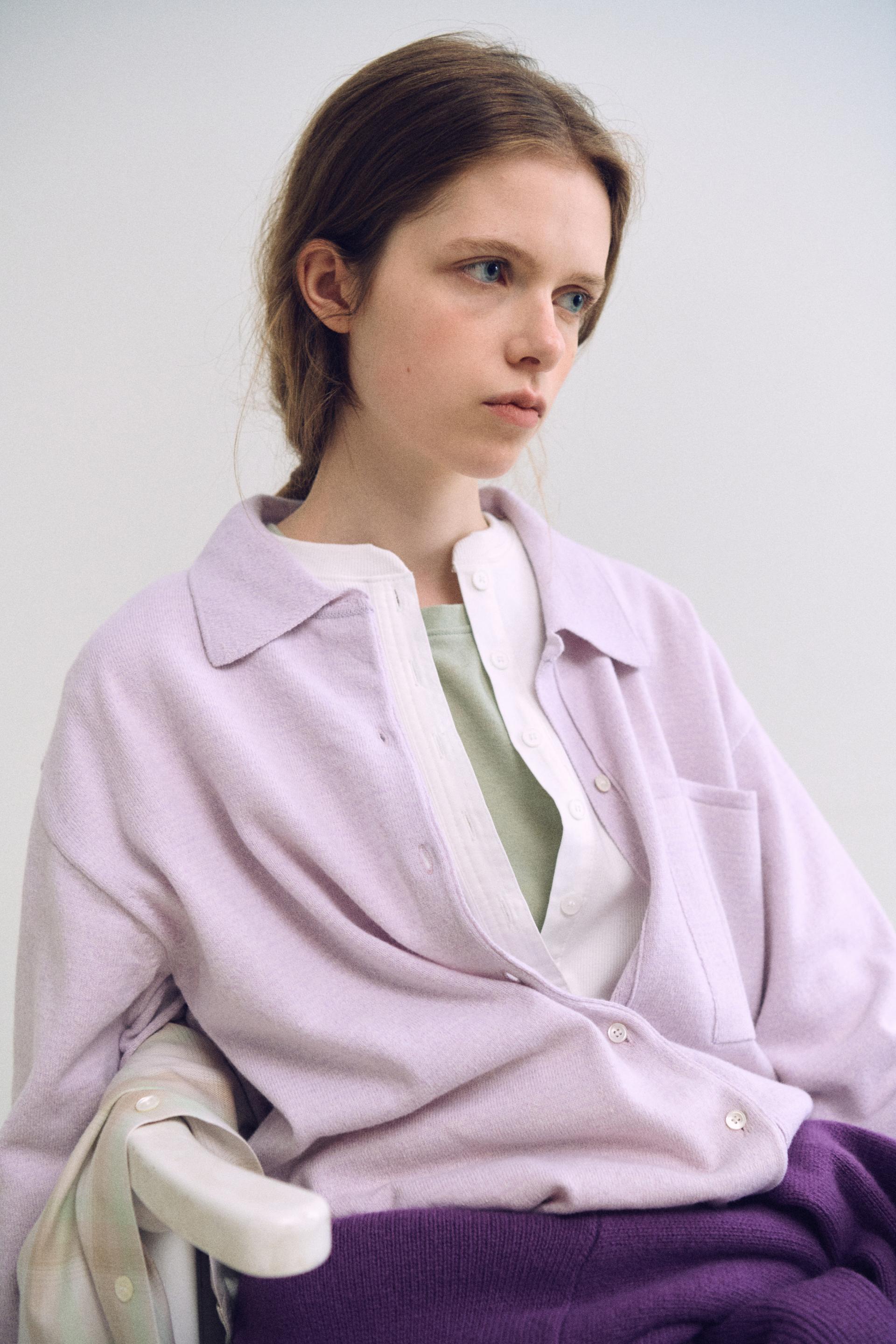shirts pocket knit (soft pink)