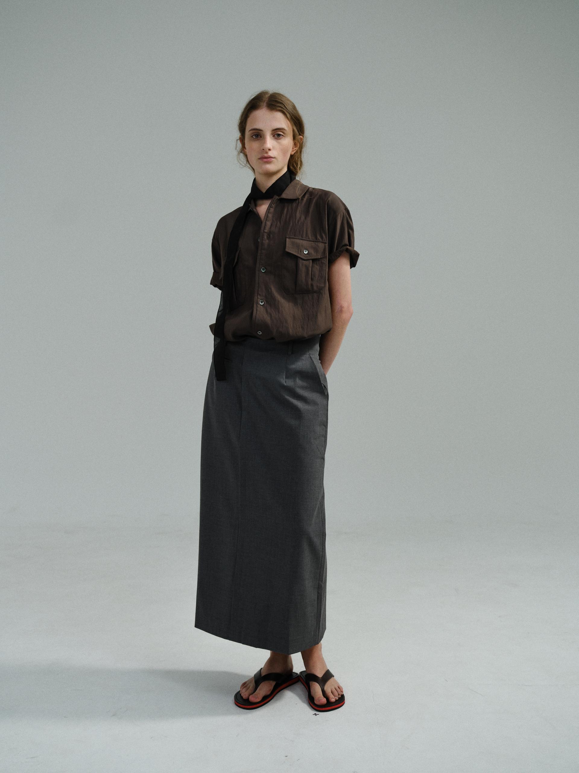 [14차 재입고 5/22 순차배송] wrinkled lapel shirts (brown)