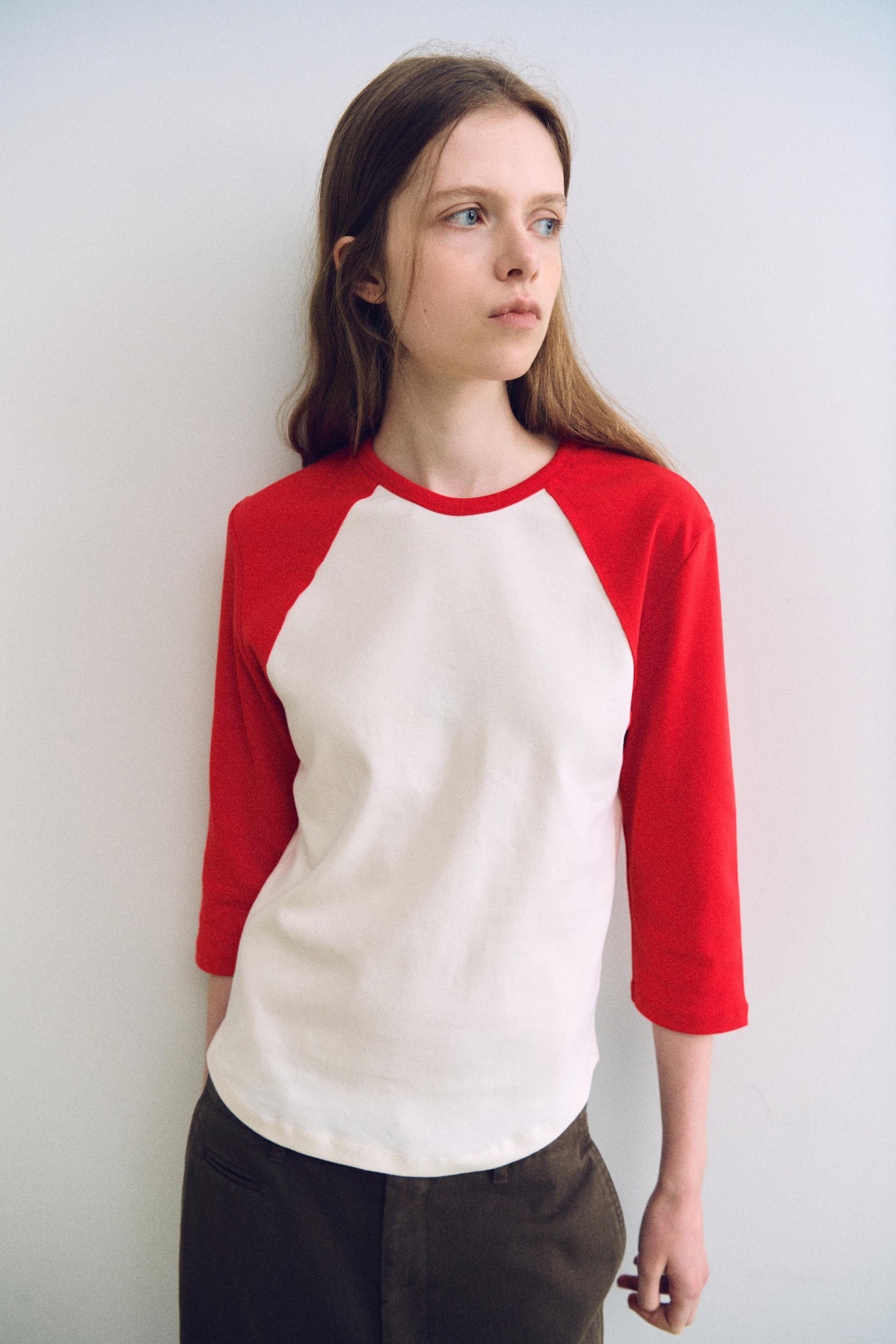 raw raglan t-shirt (red)