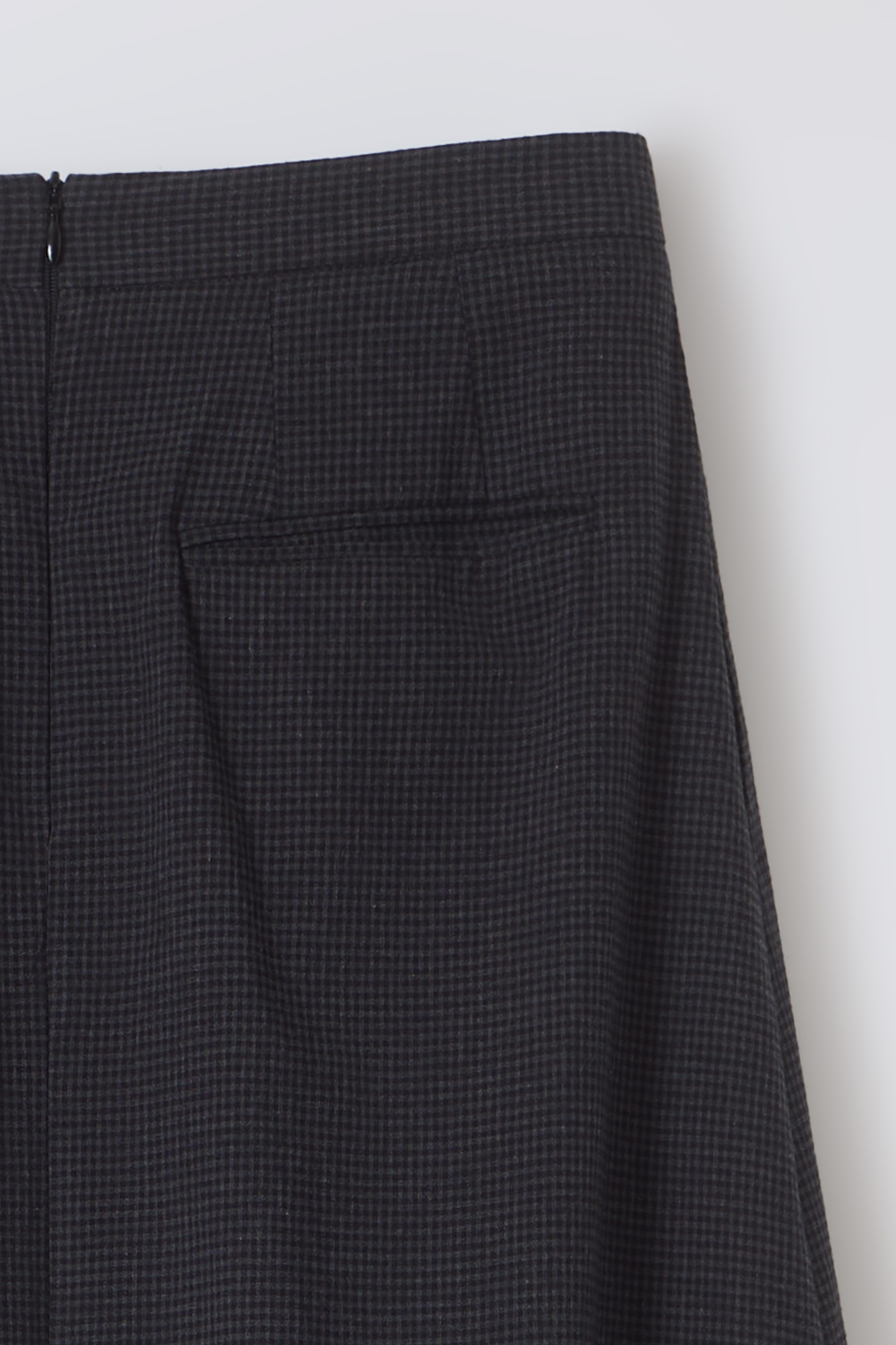 [2차 재입고] asym pleats skirt (check grey)