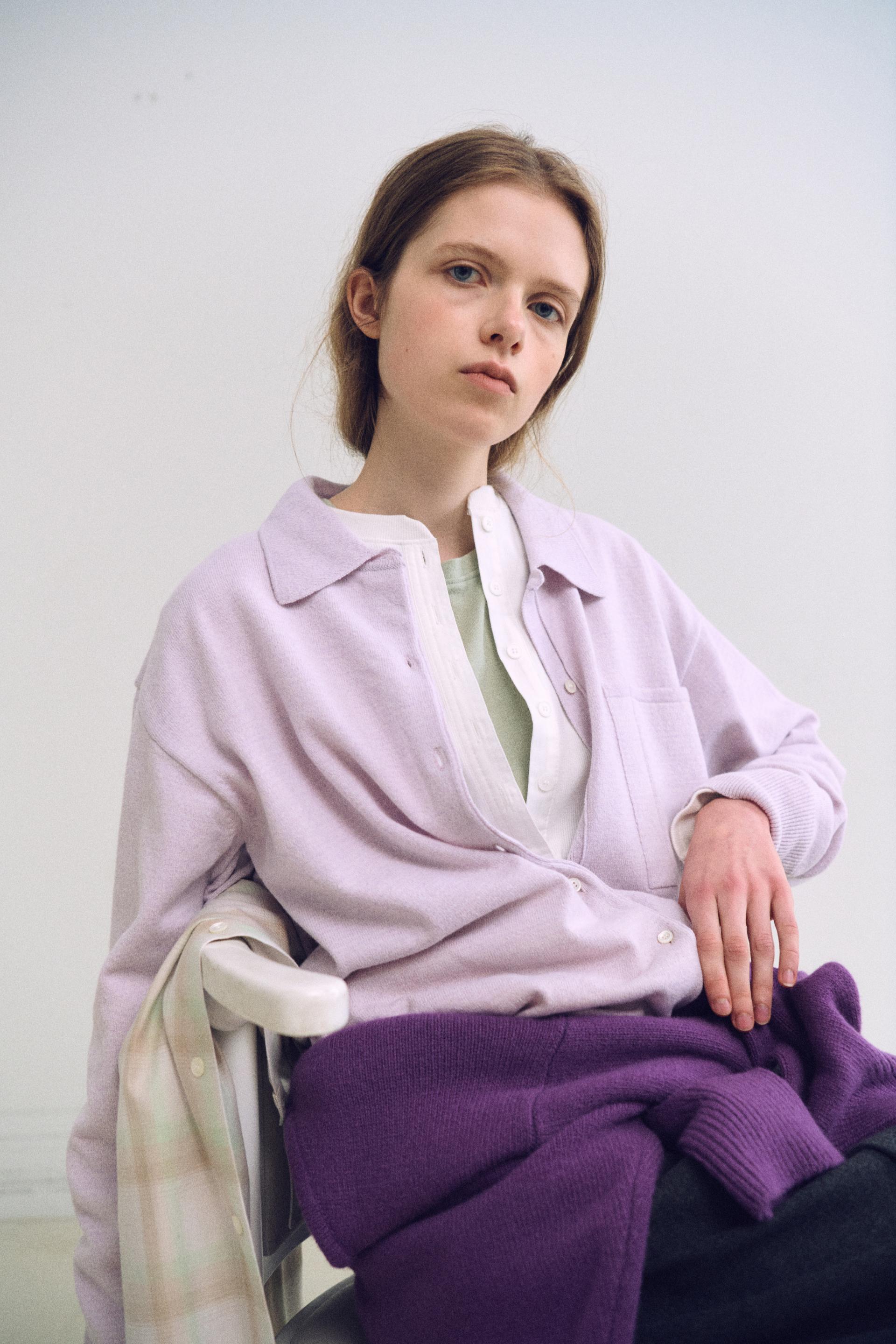 shirts pocket knit (soft pink)