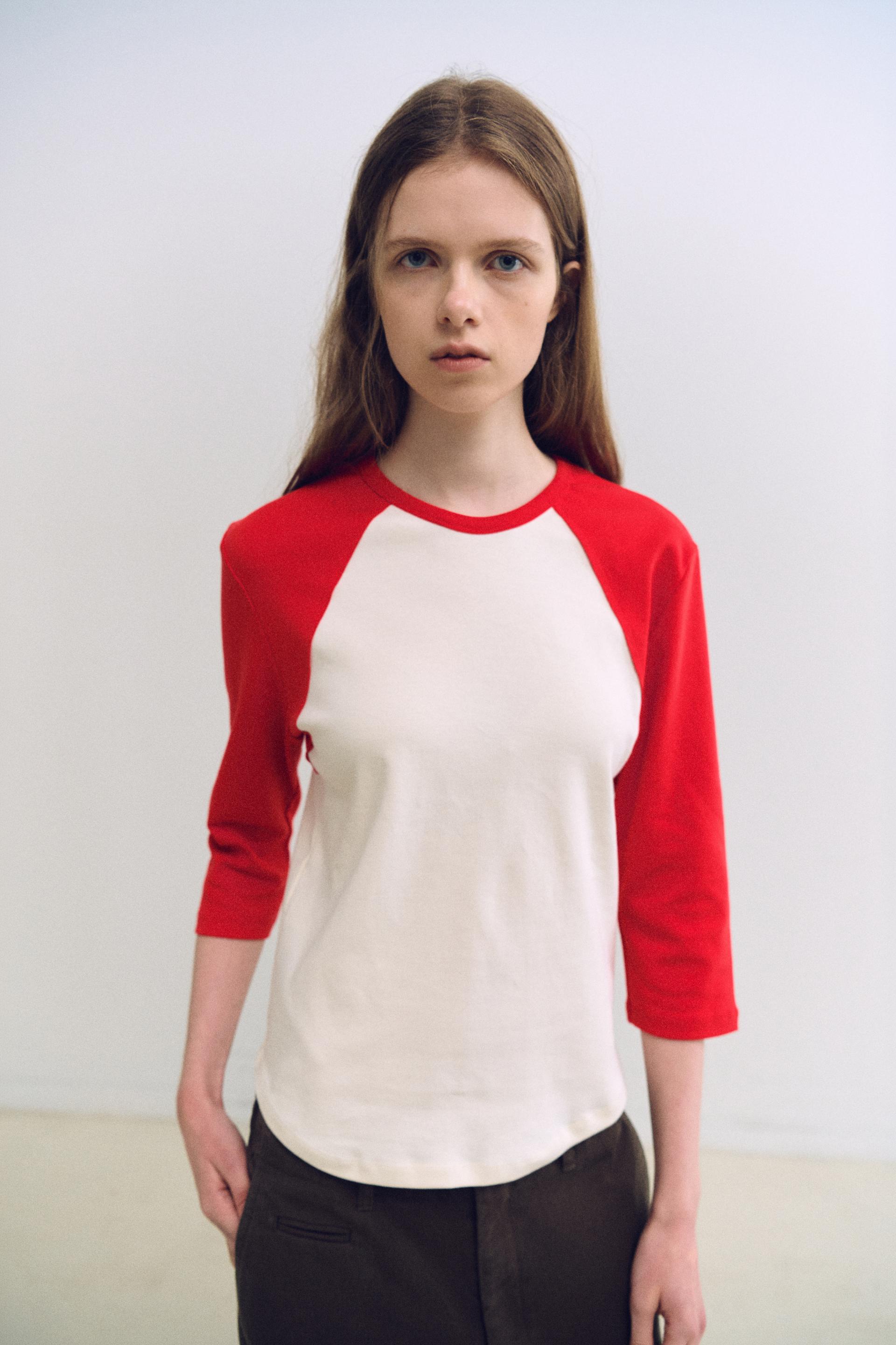 raw raglan t-shirt (red)