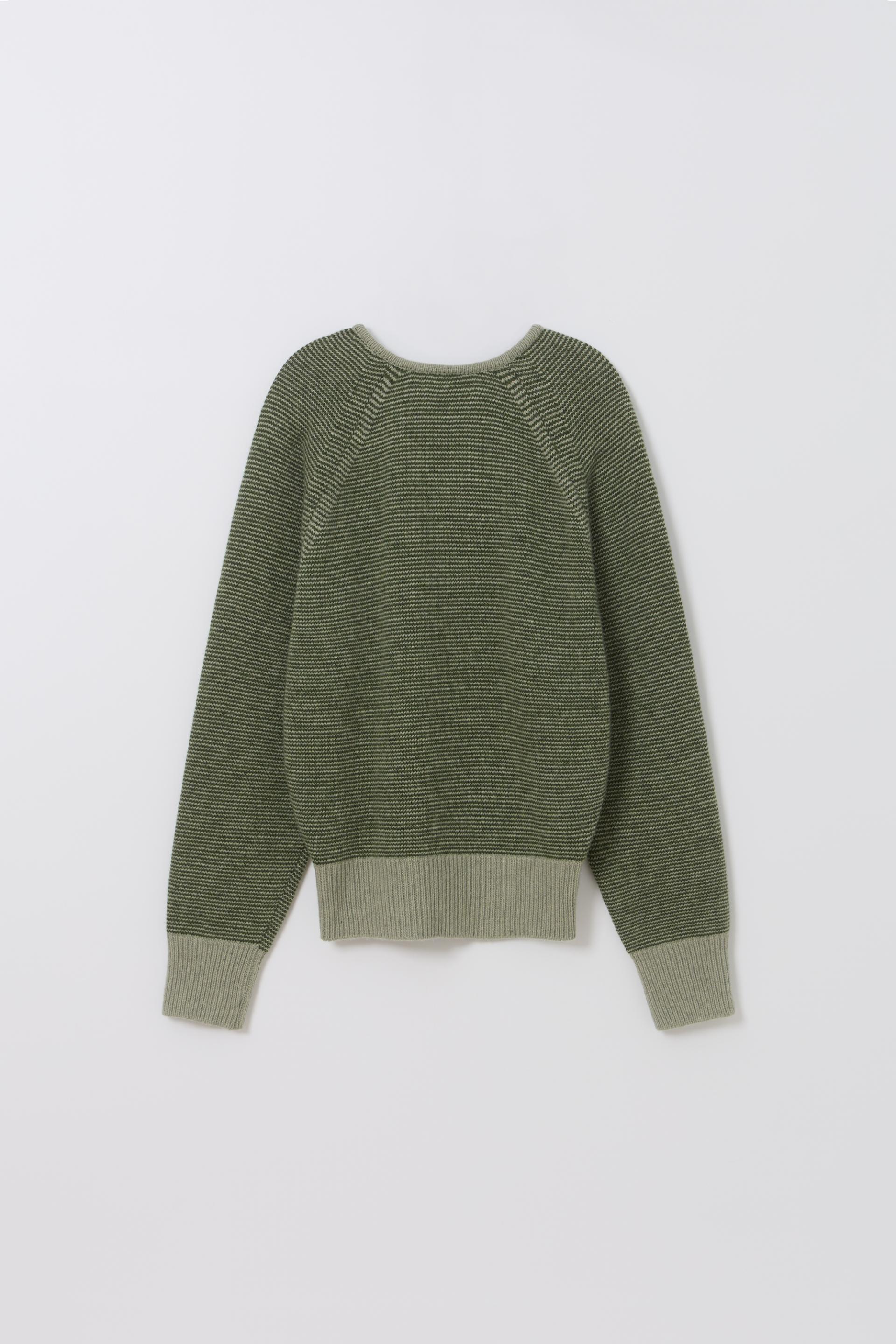 pipe v-neck knit (stripe green)