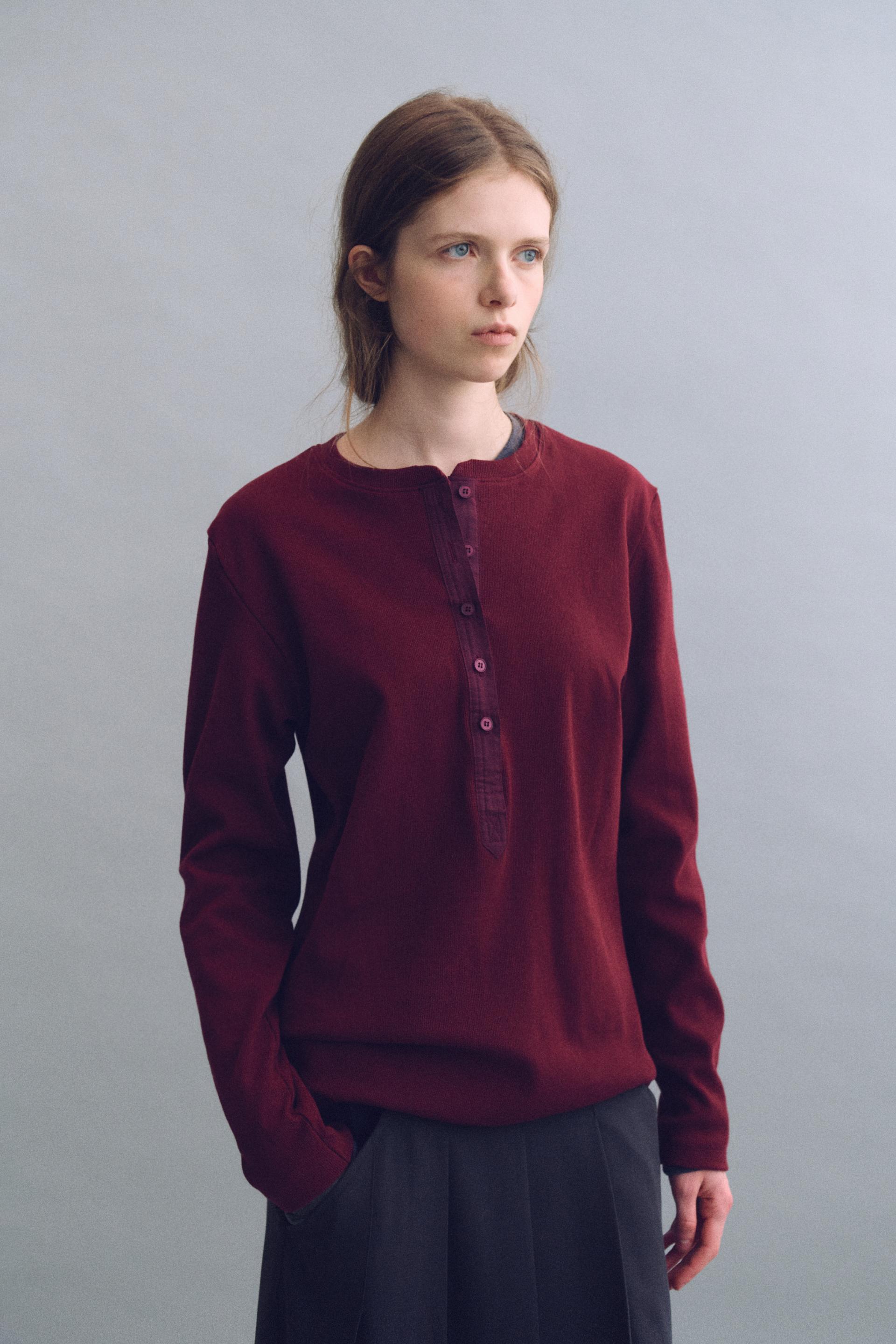 alter deep henley t-shirt (wine)