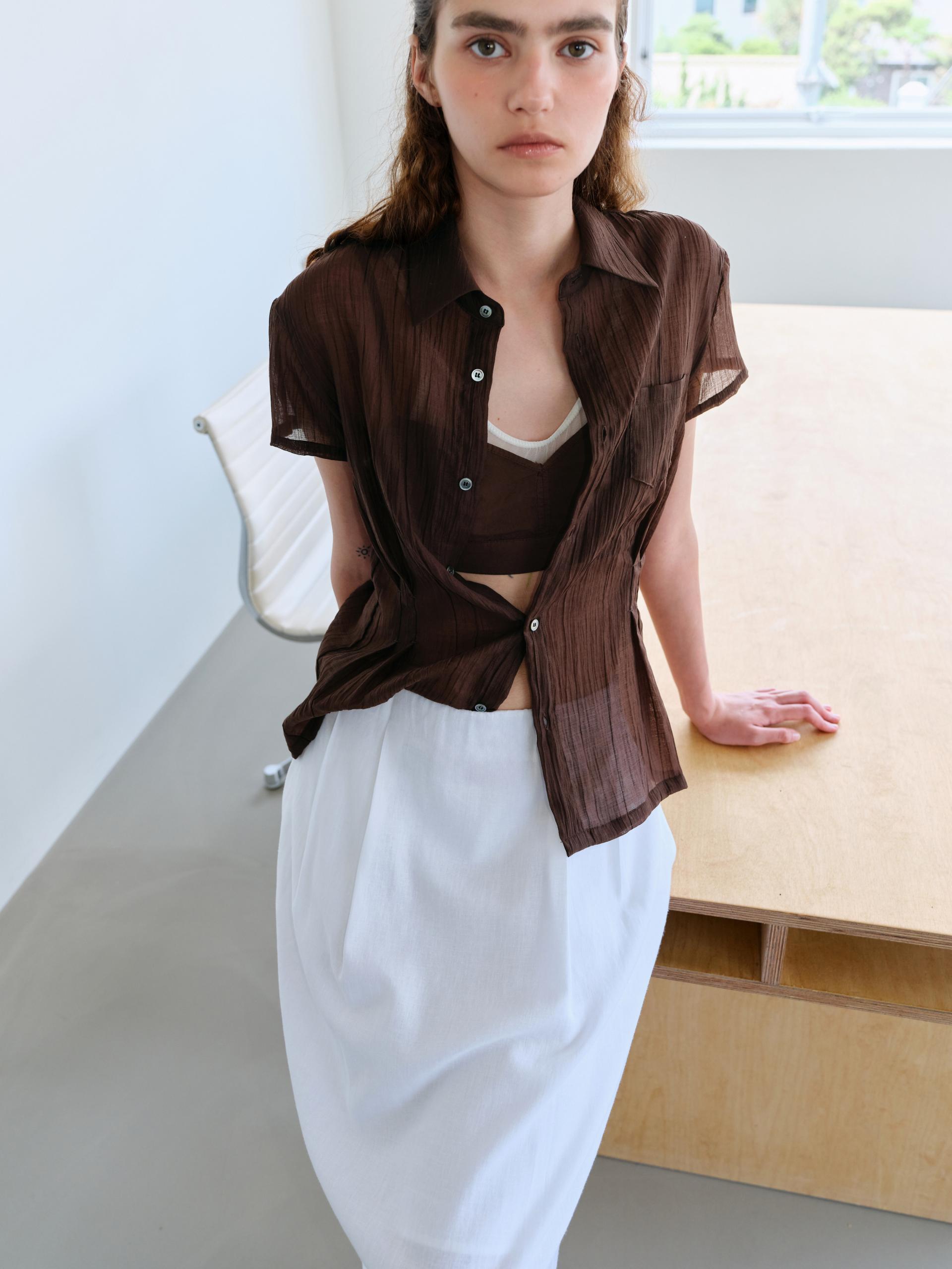 ripple half shirts (brown)