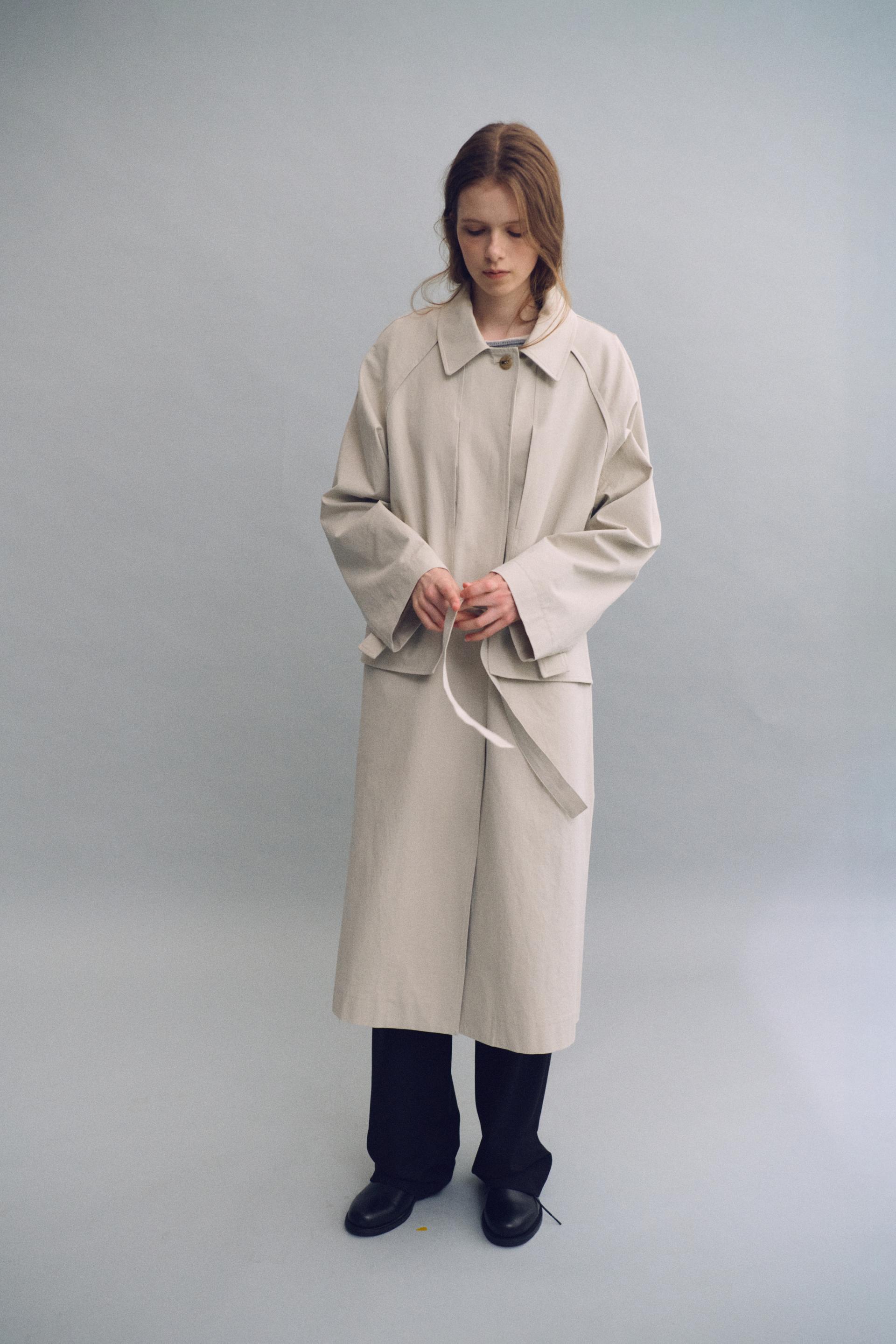vent trench coat (ivory)