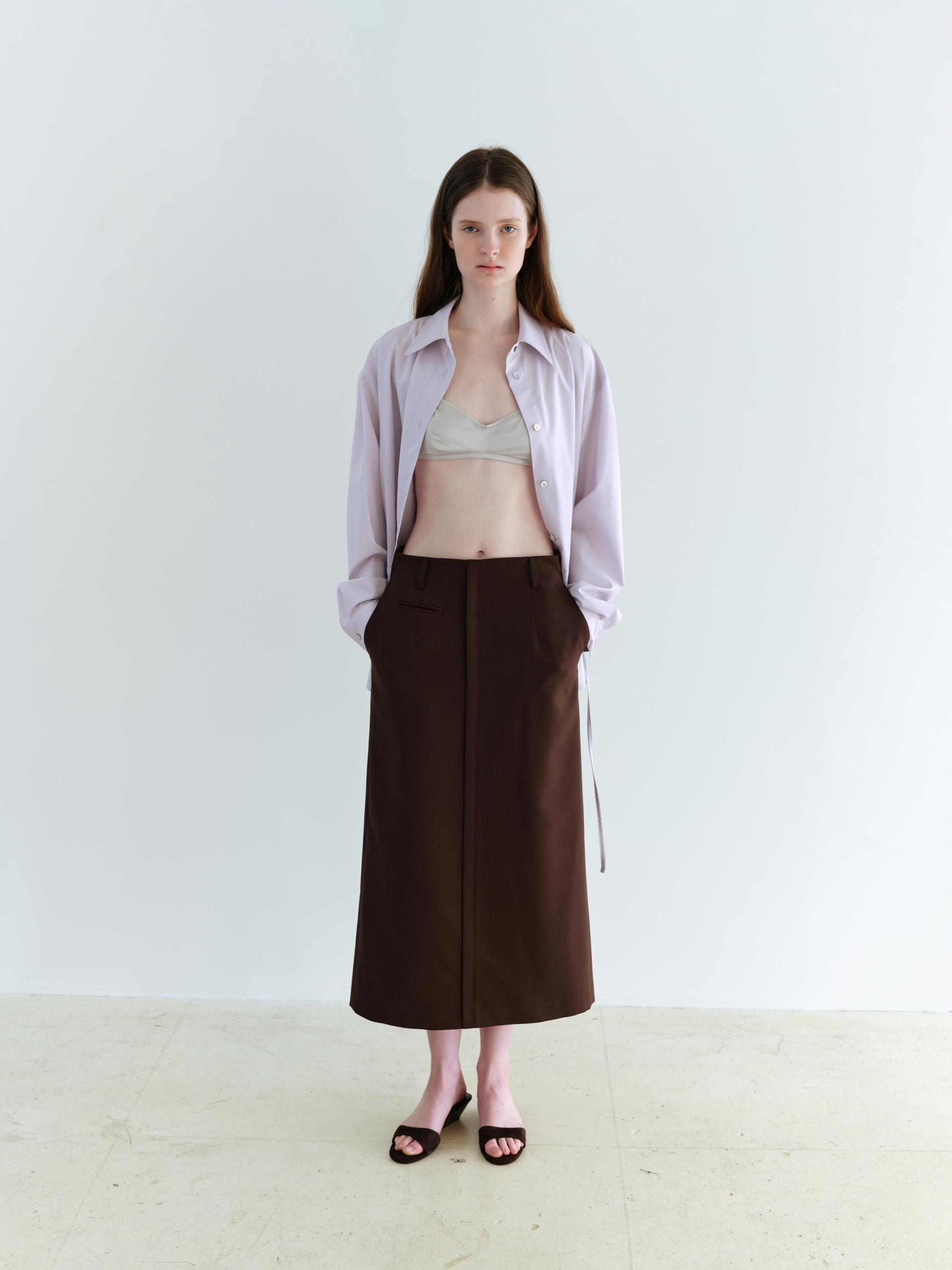 [17차 재입고] lip pencil skirt (brown)