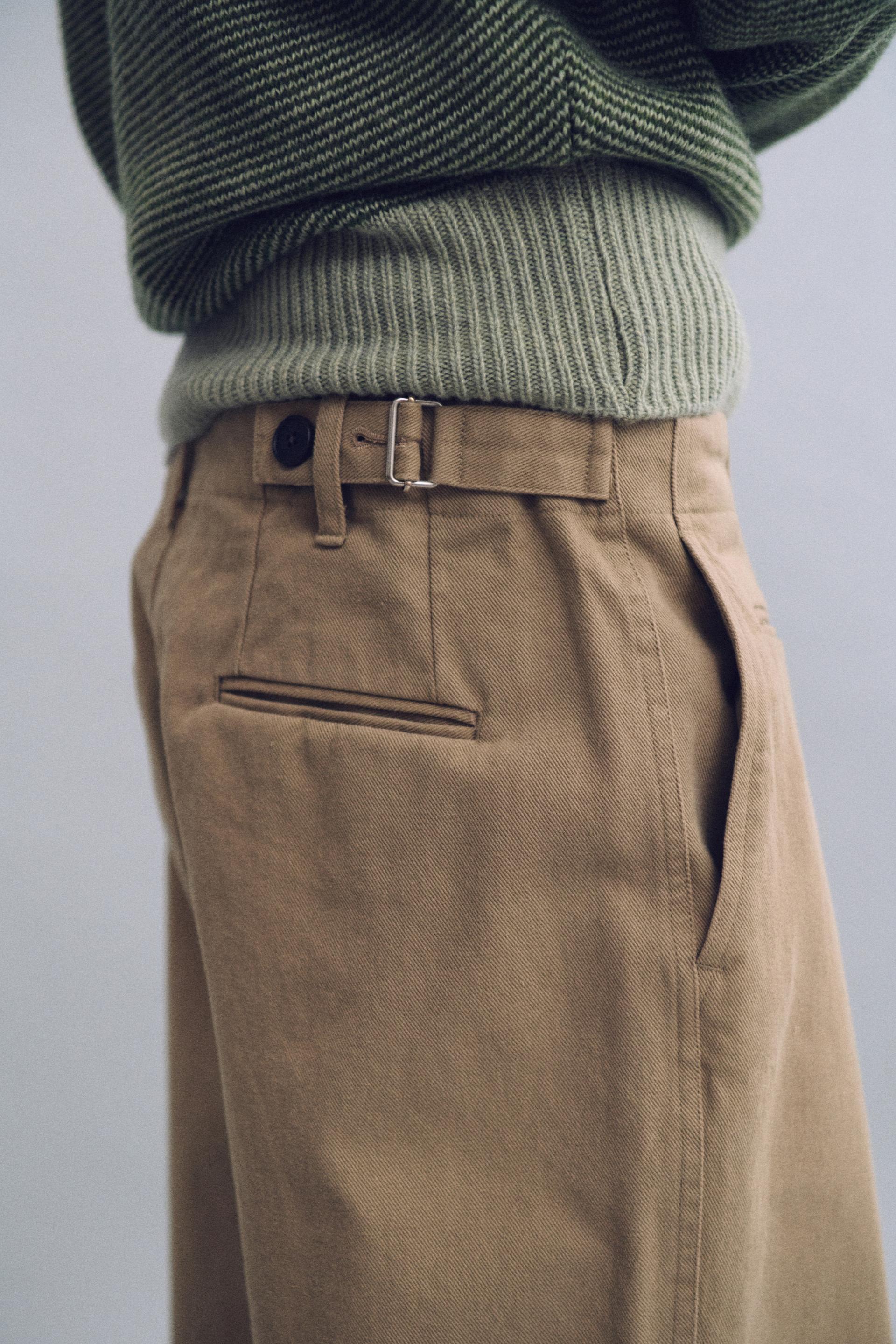 washed buckle pants (vintage beige)