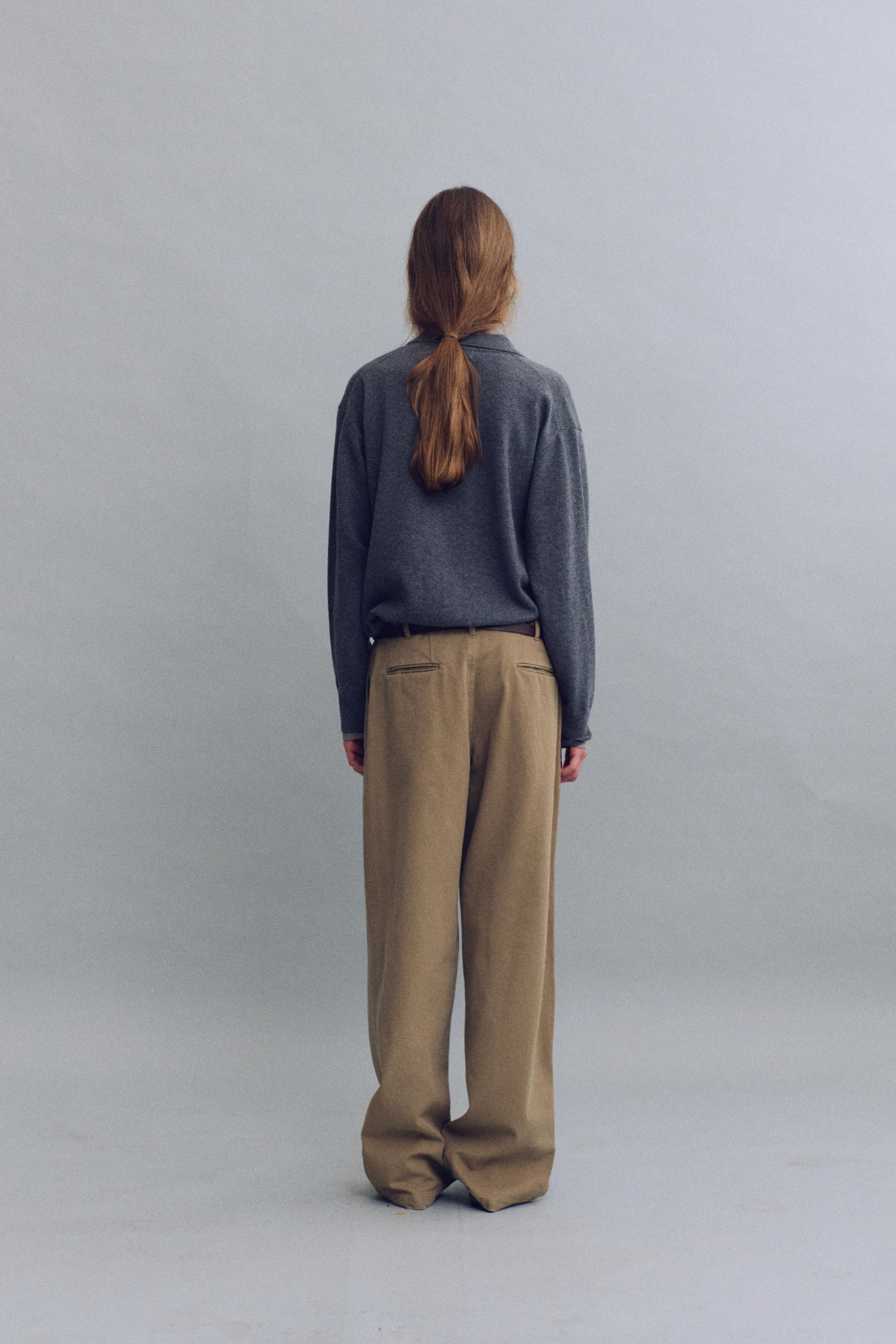washed buckle pants (vintage beige)