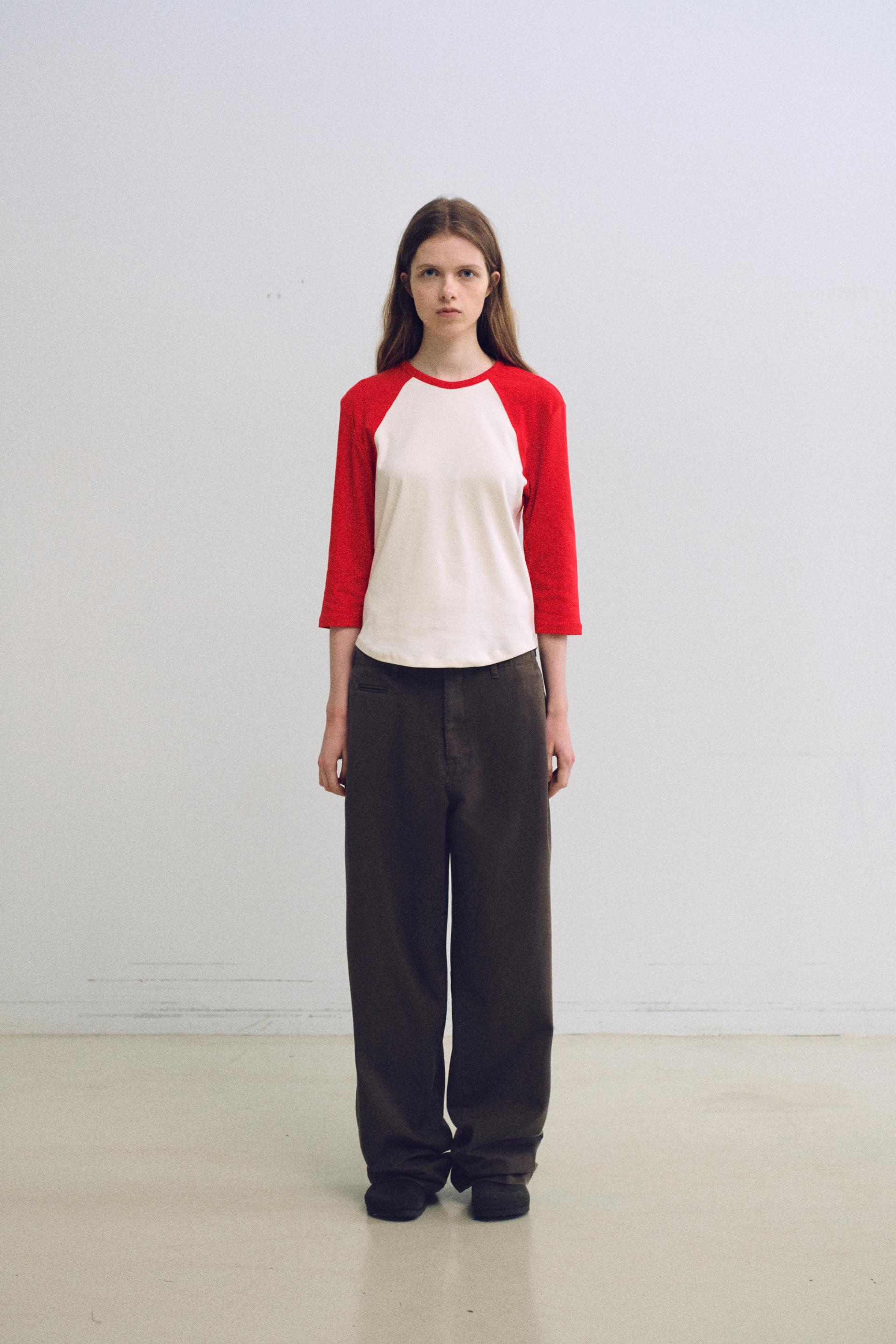 raw raglan t-shirt (red)