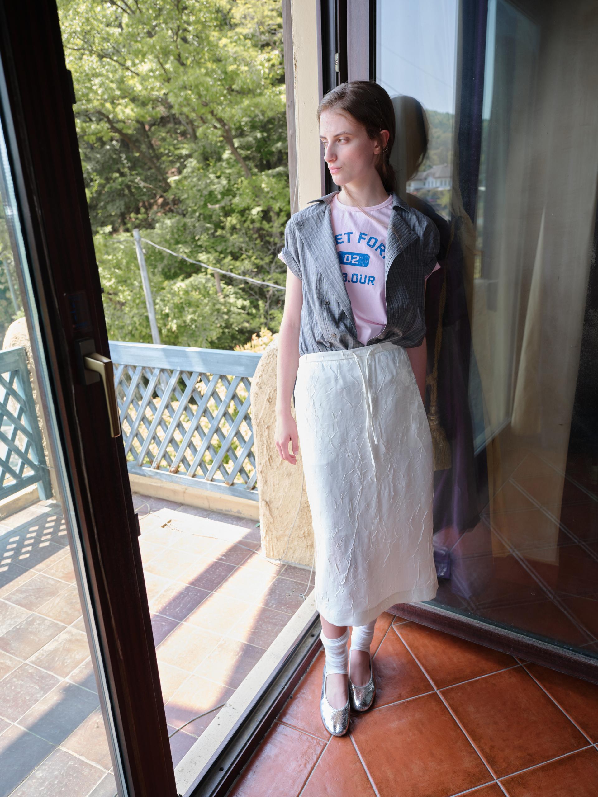 putty satin skirt (ivory)