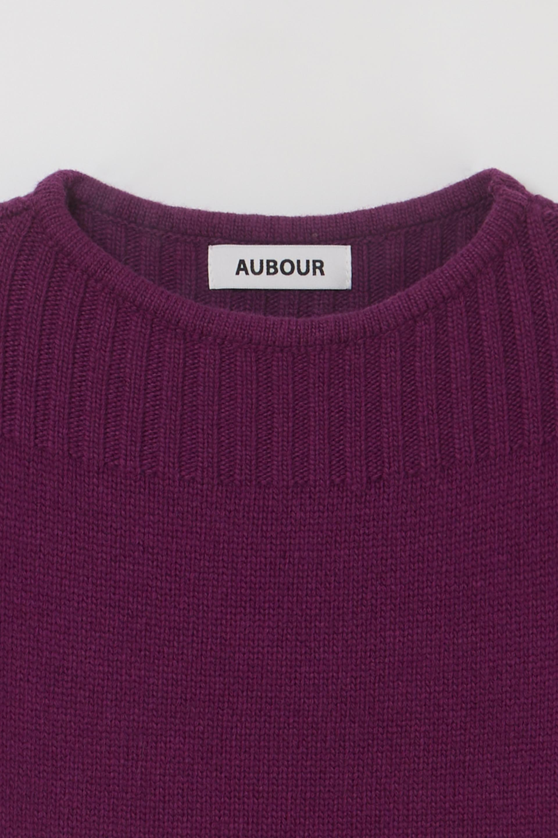 [2차 재입고] boat-neck half knit (purple)
