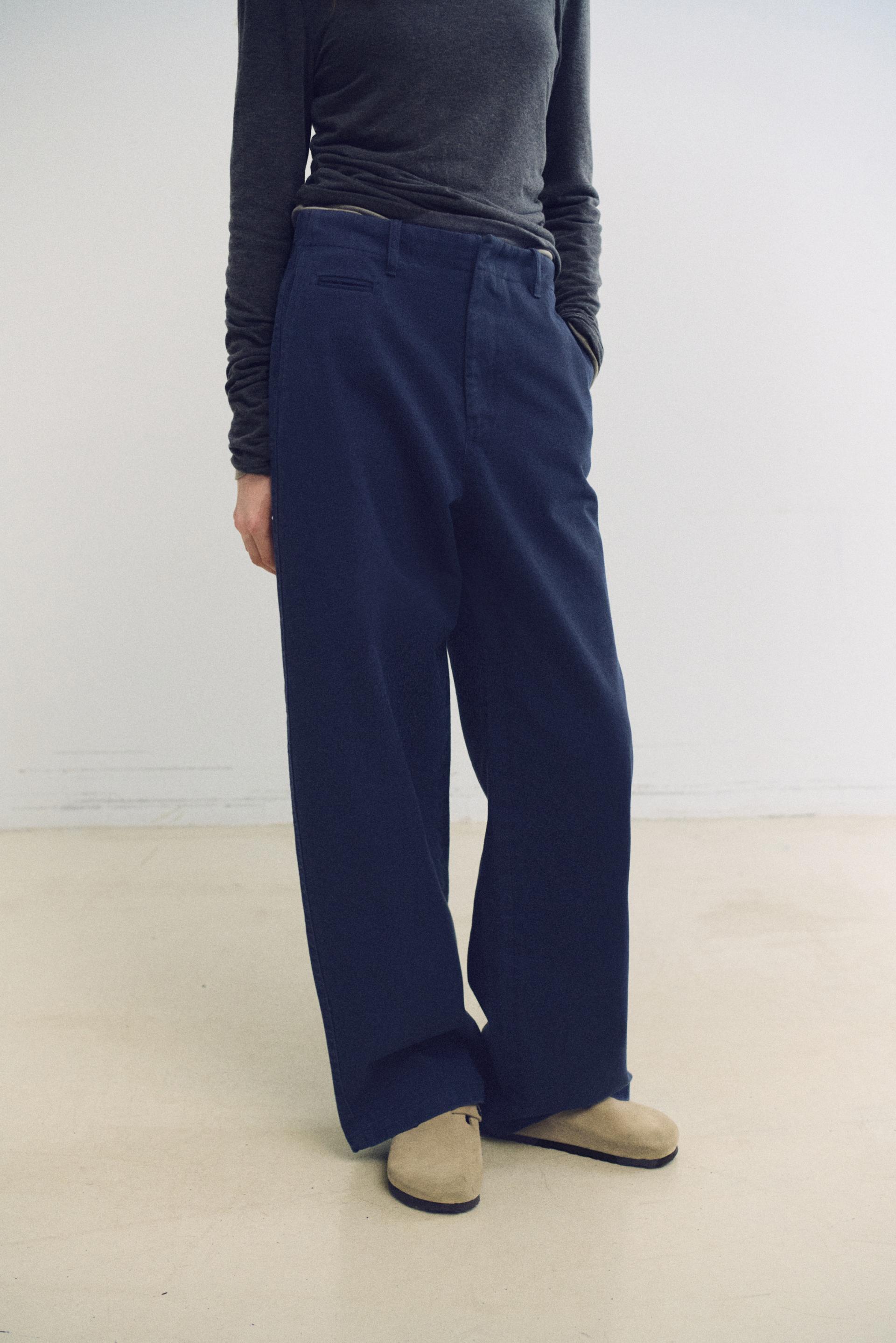 washed buckle pants (vintage blue)