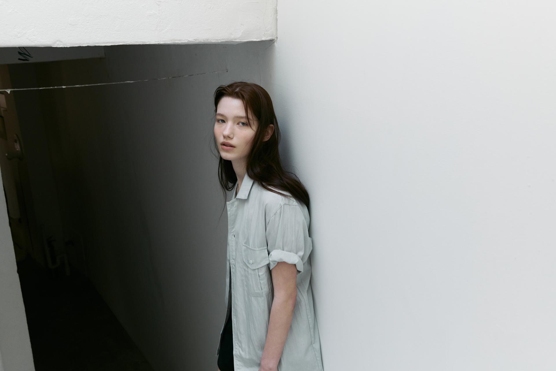 [13차 재입고 5/22 순차배송] wrinkled lapel shirts (mint grey)
