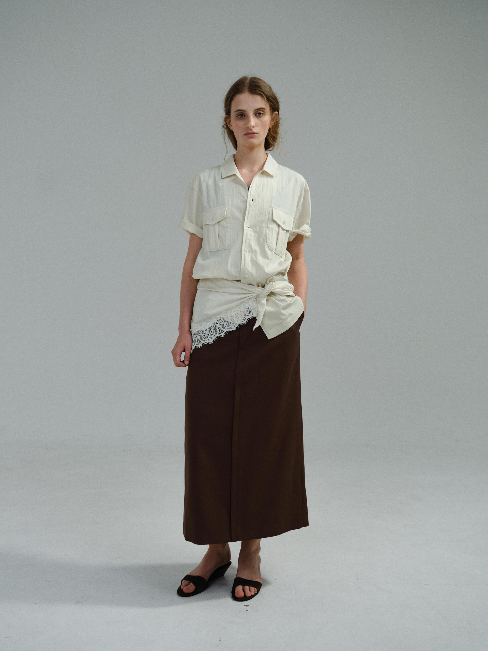 [17차 재입고] lip pencil skirt (brown)