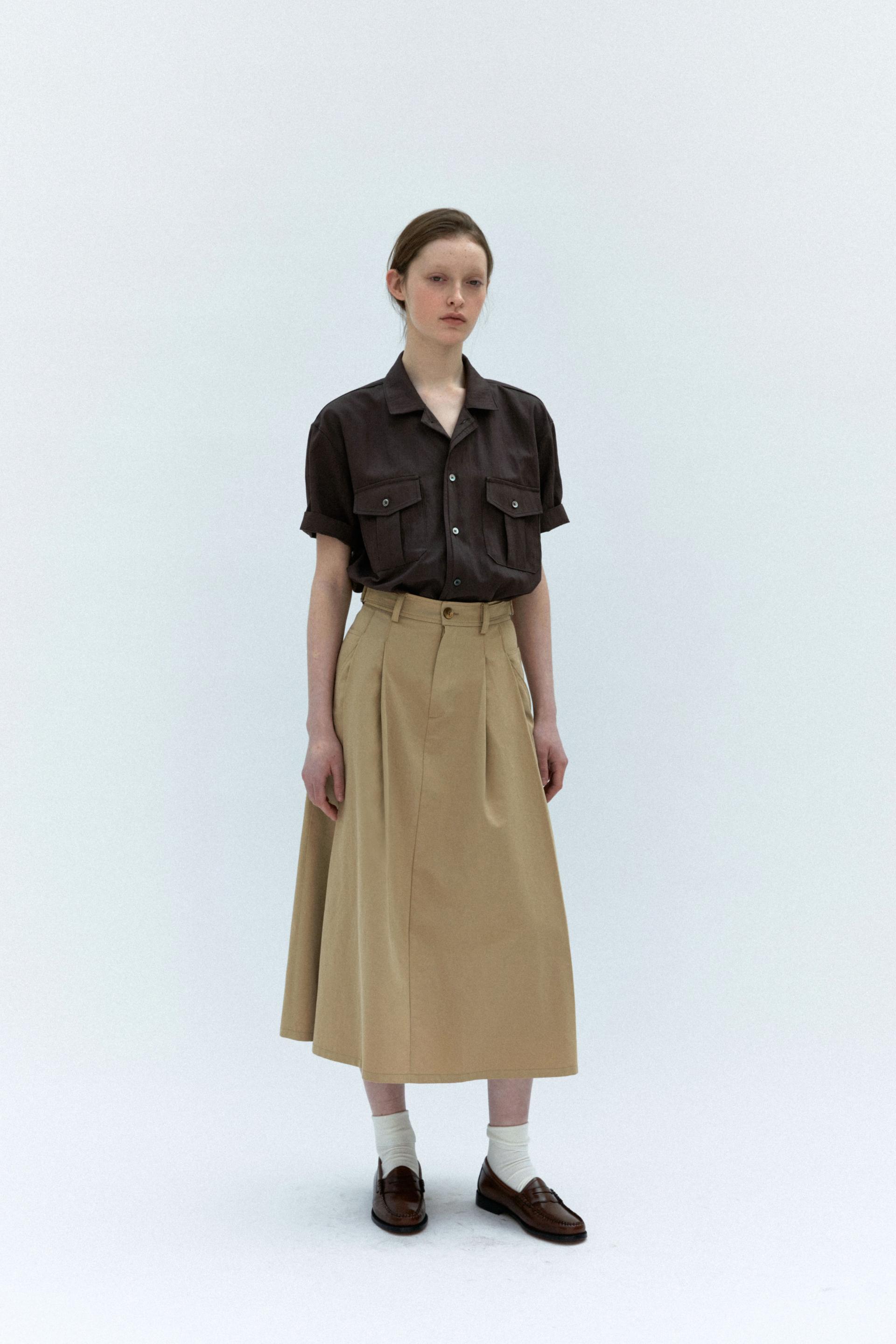 [14차 재입고 5/22 순차배송] wrinkled lapel shirts (brown)
