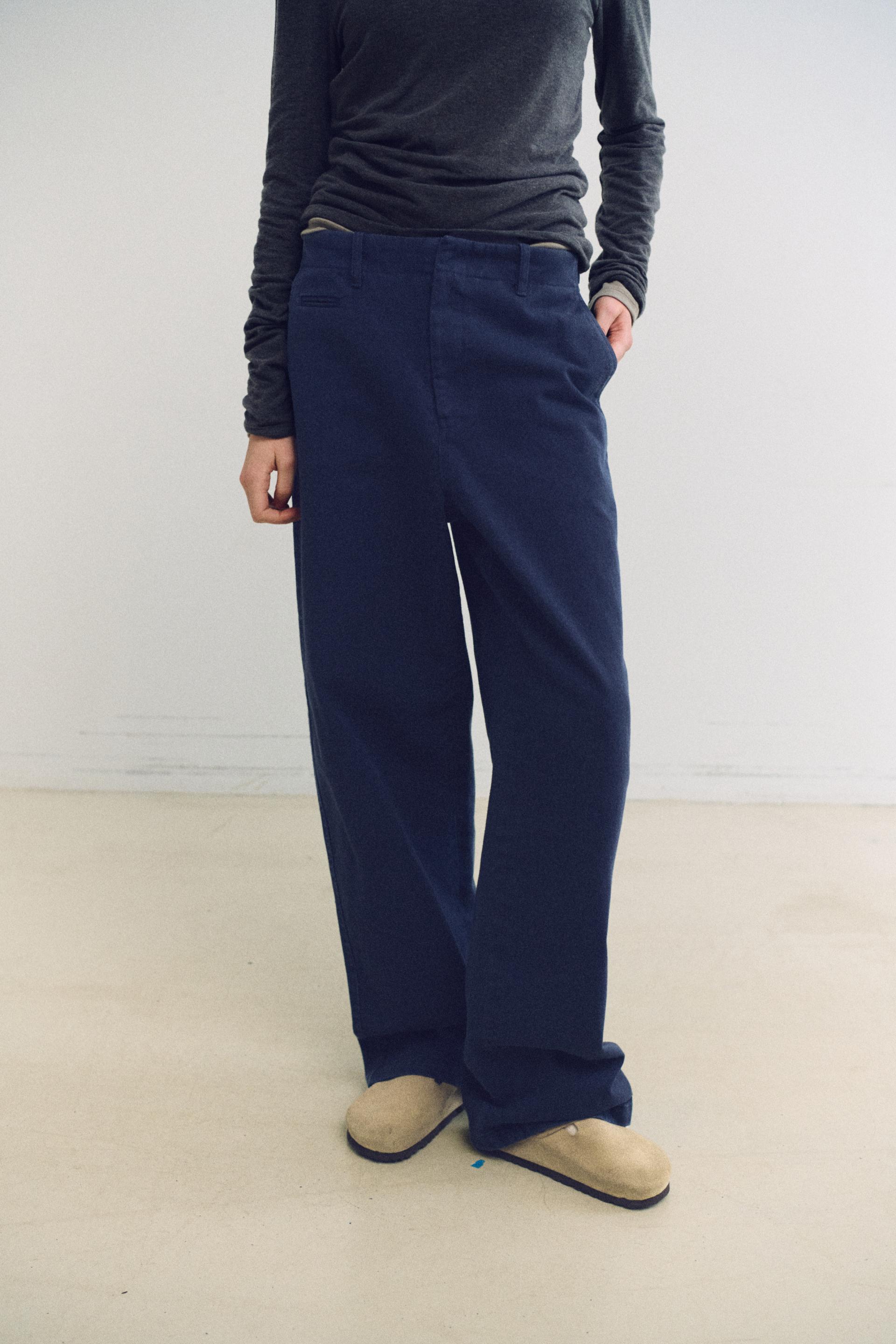 washed buckle pants (vintage blue)