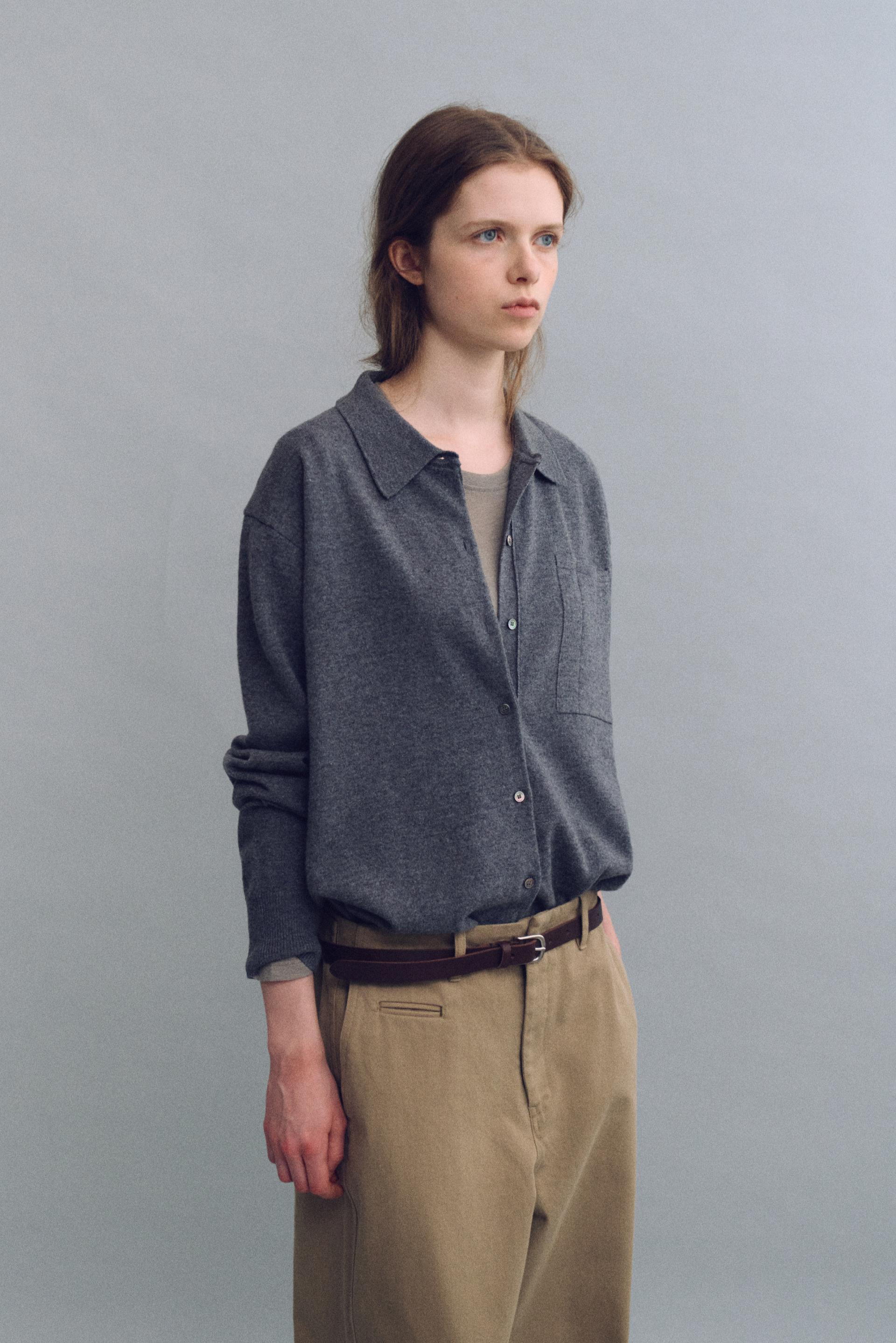 shirts pocket knit (charcoal)