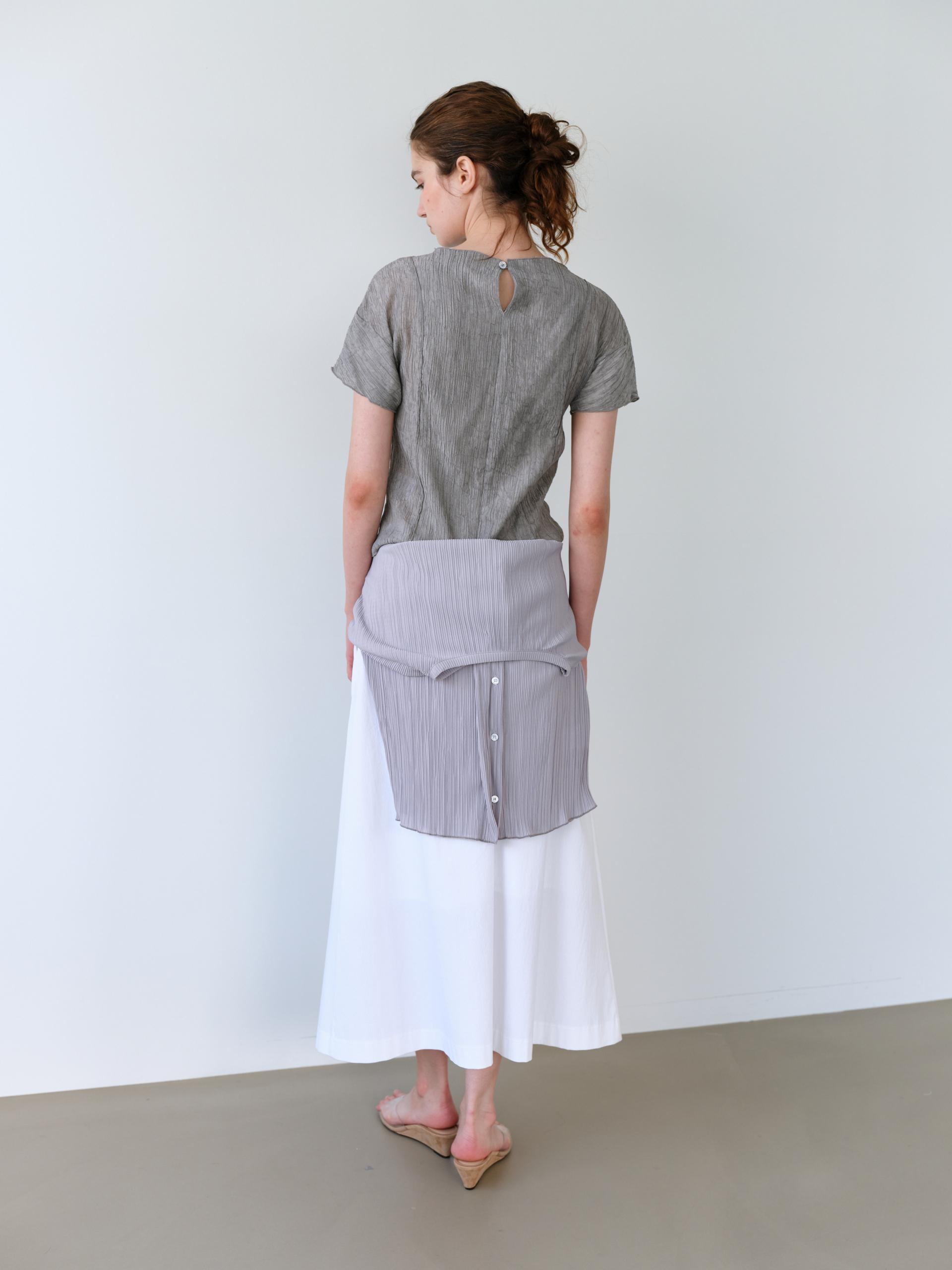 [4차 재입고 7/10 순차배송] pleats seam half blouse (grey)