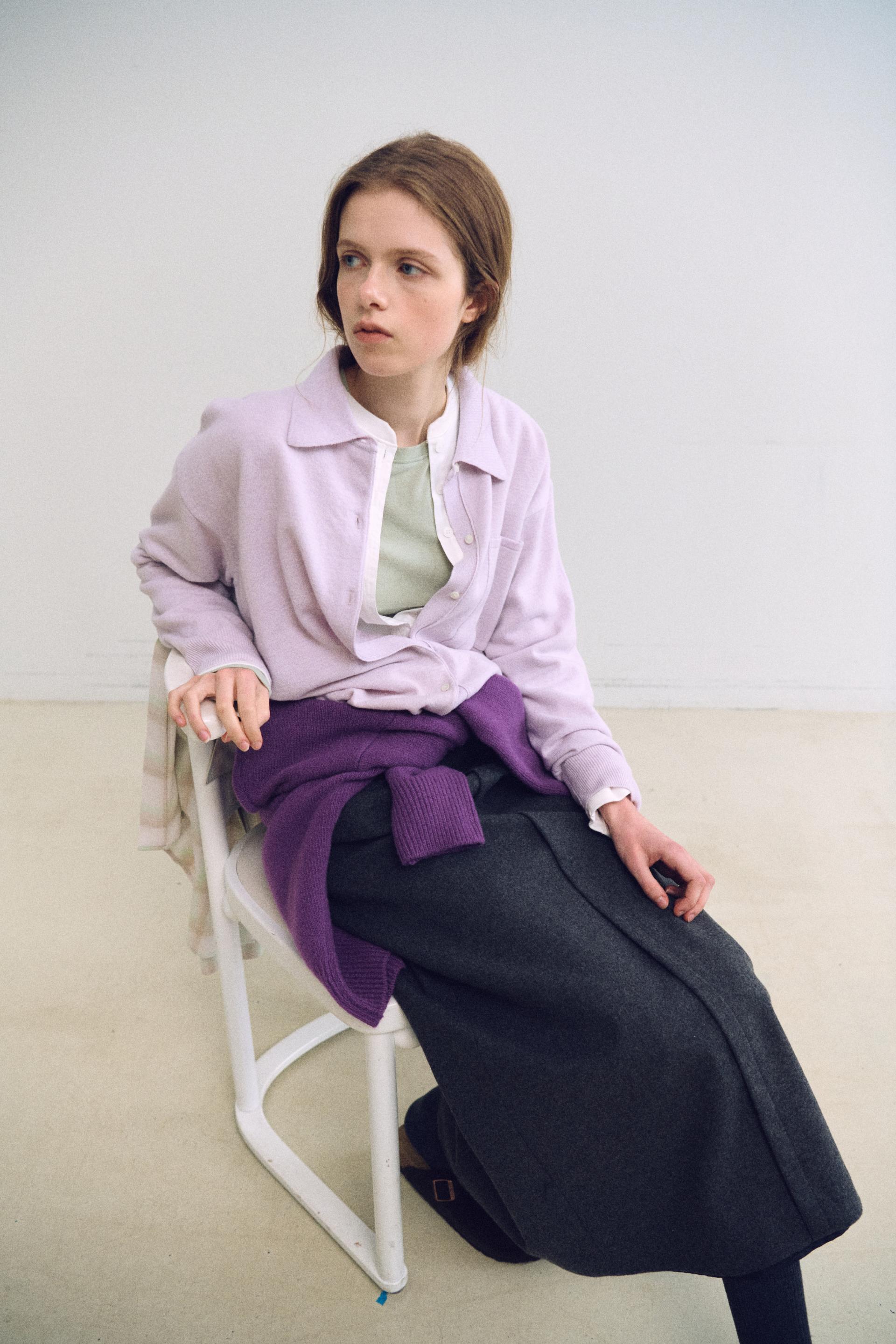 shirts pocket knit (soft pink)