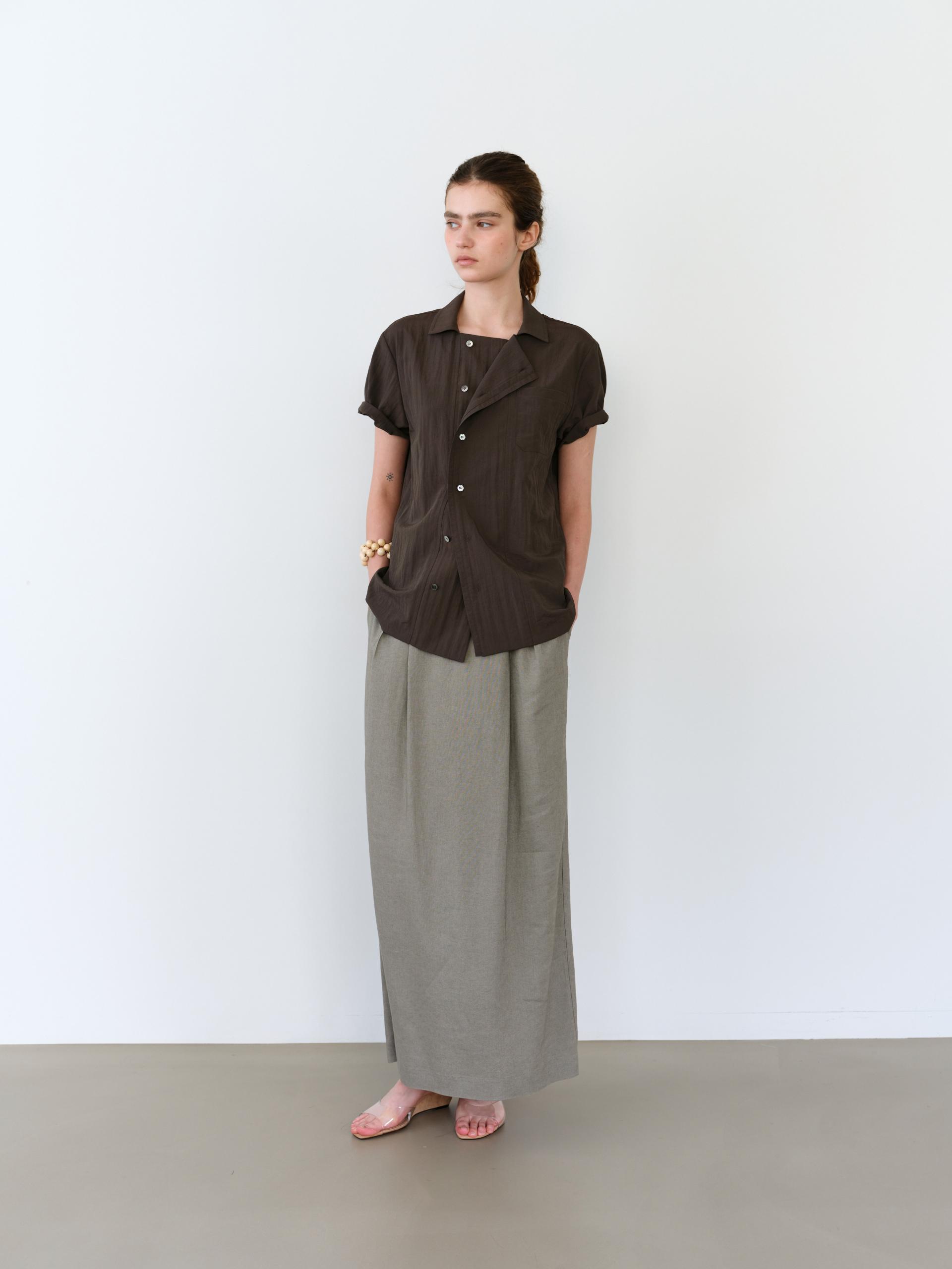 overlap half shirt (brown)