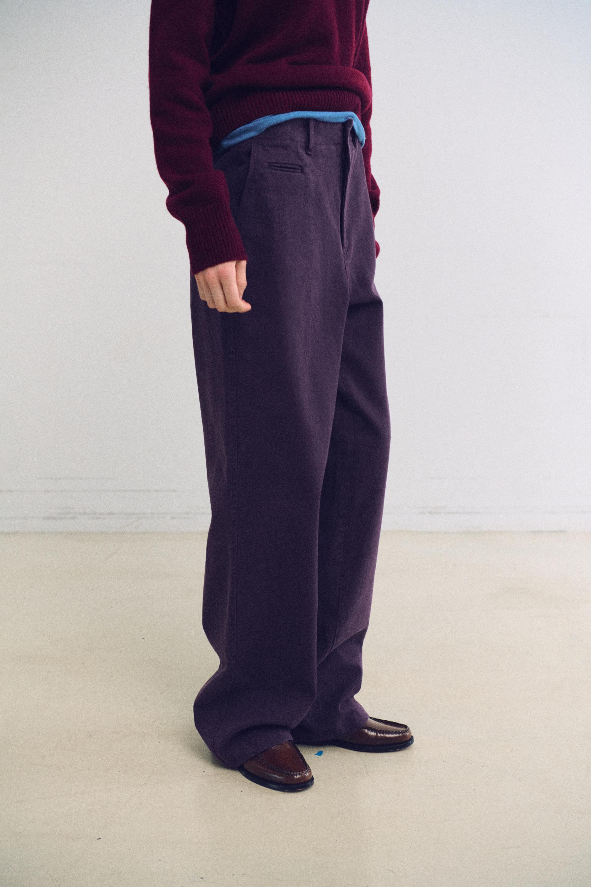 washed buckle pants (vintage purple)