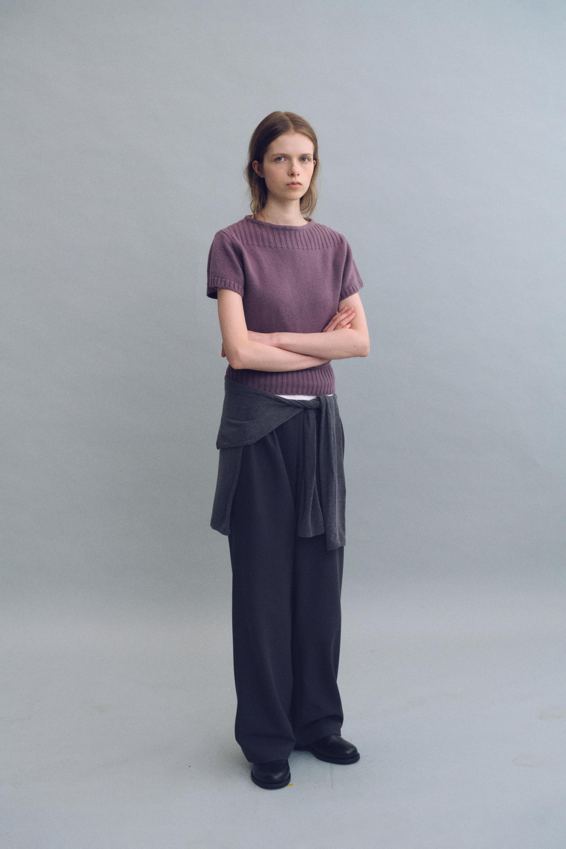 boat-neck half knit (mauve)