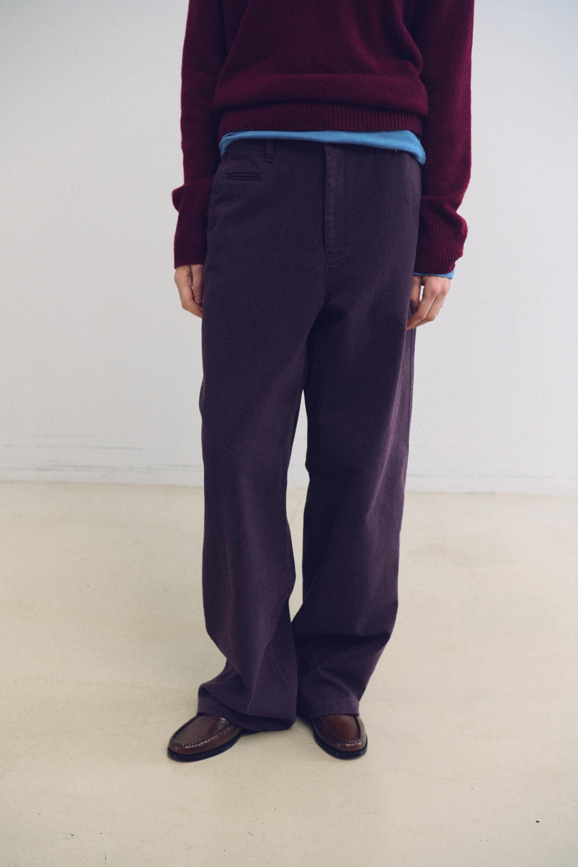 washed buckle pants (vintage purple)