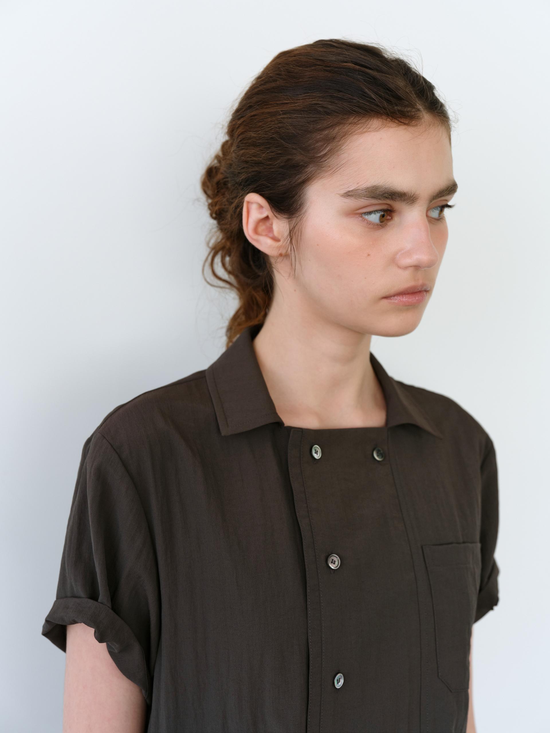 overlap half shirt (brown)